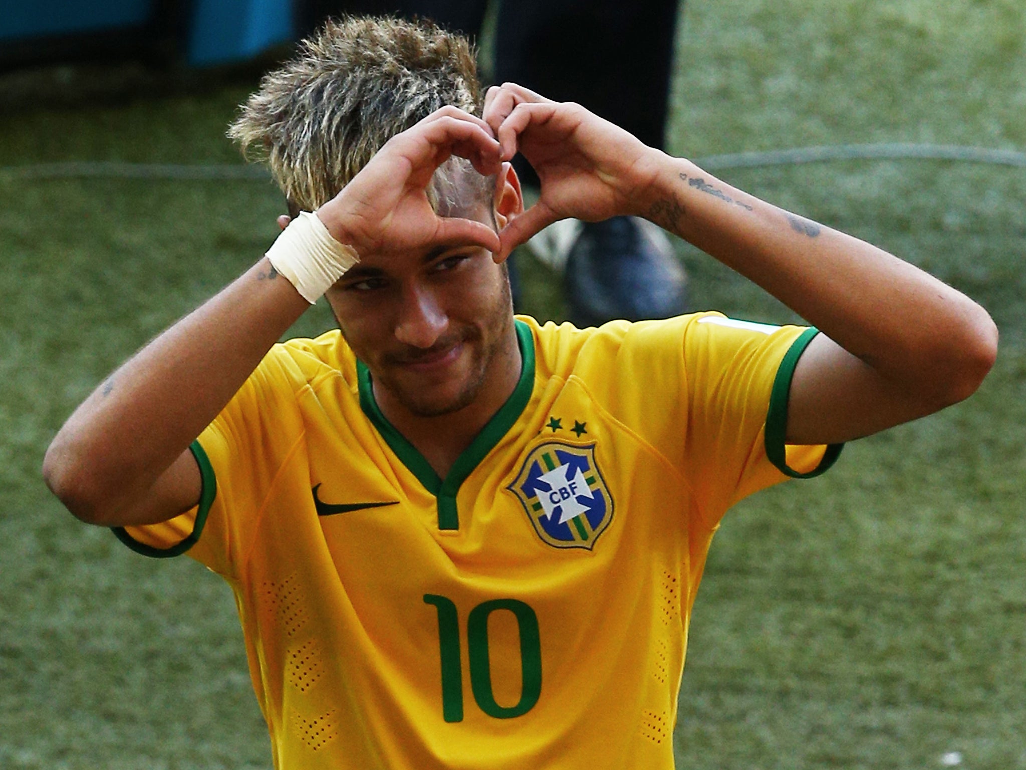 Neymar pictured after Brazil's victory over Chile