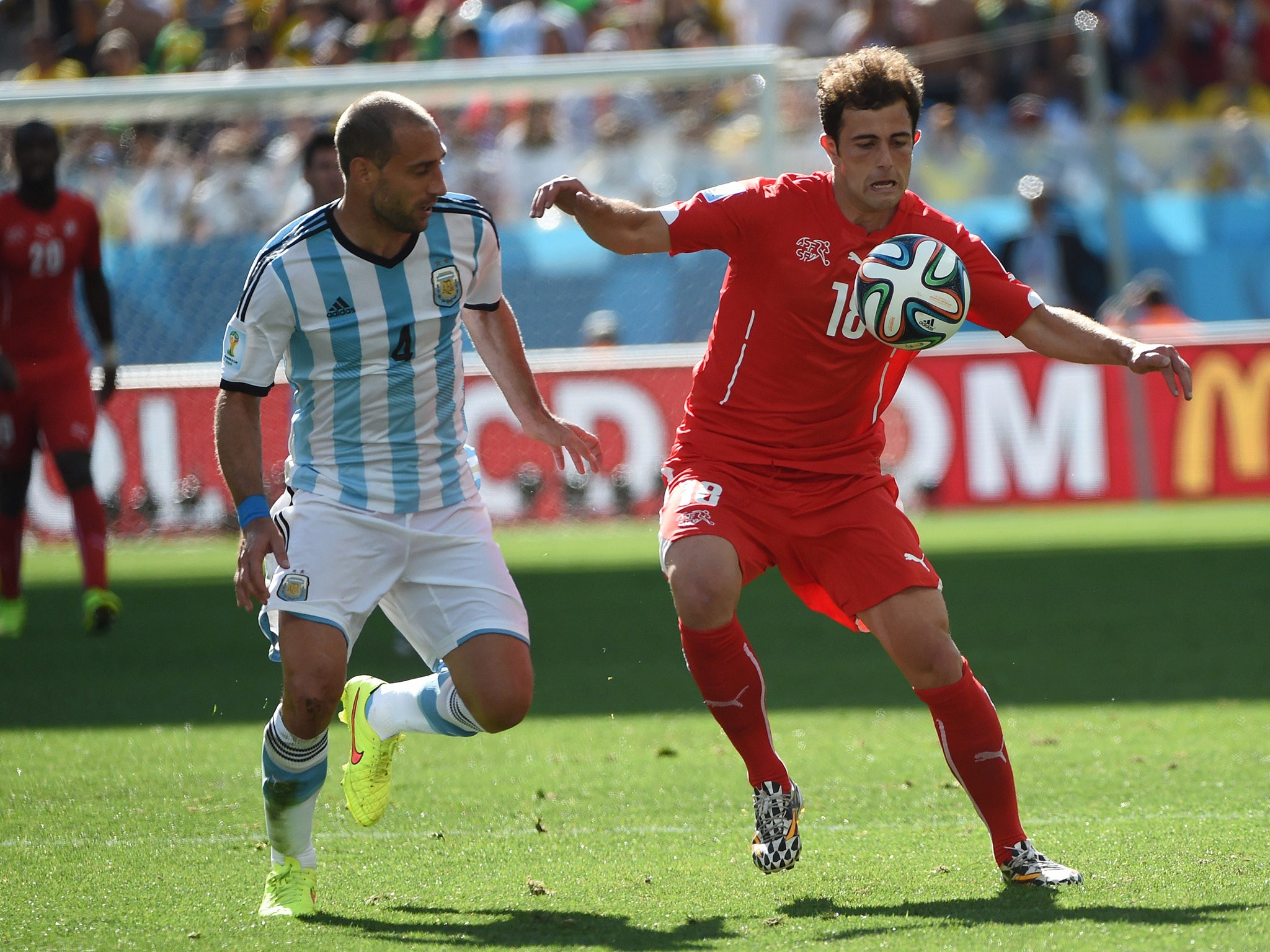 Zabaleta in action against Switzerland