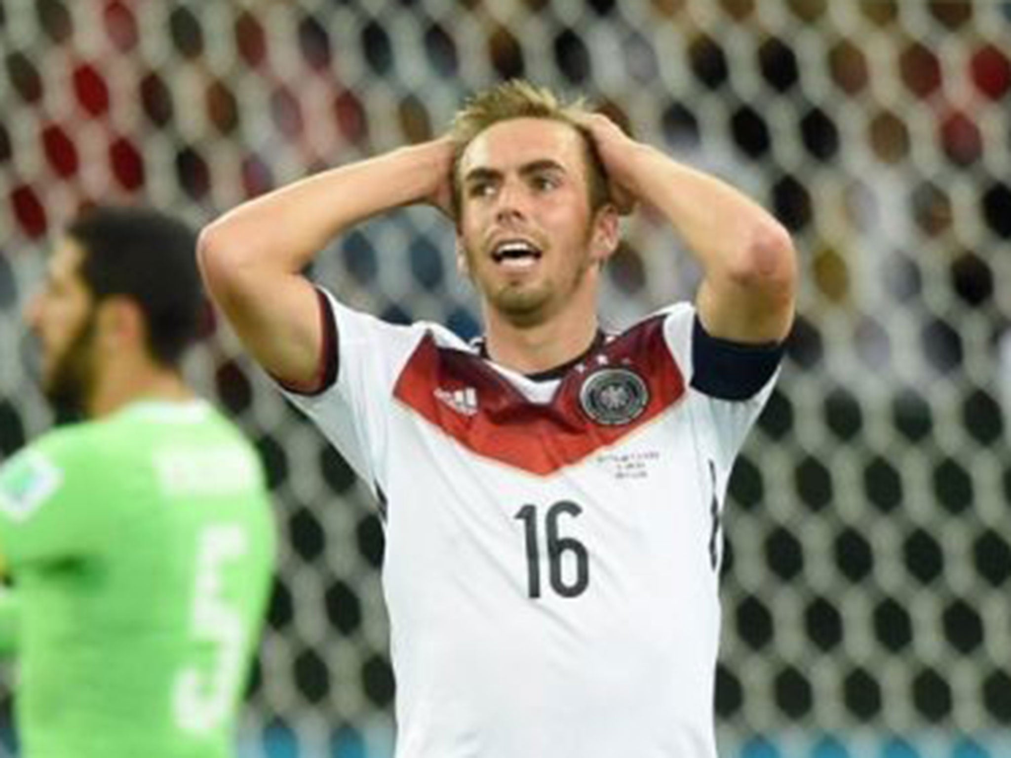 Philipp Lahm struggled in midfield against Algeria