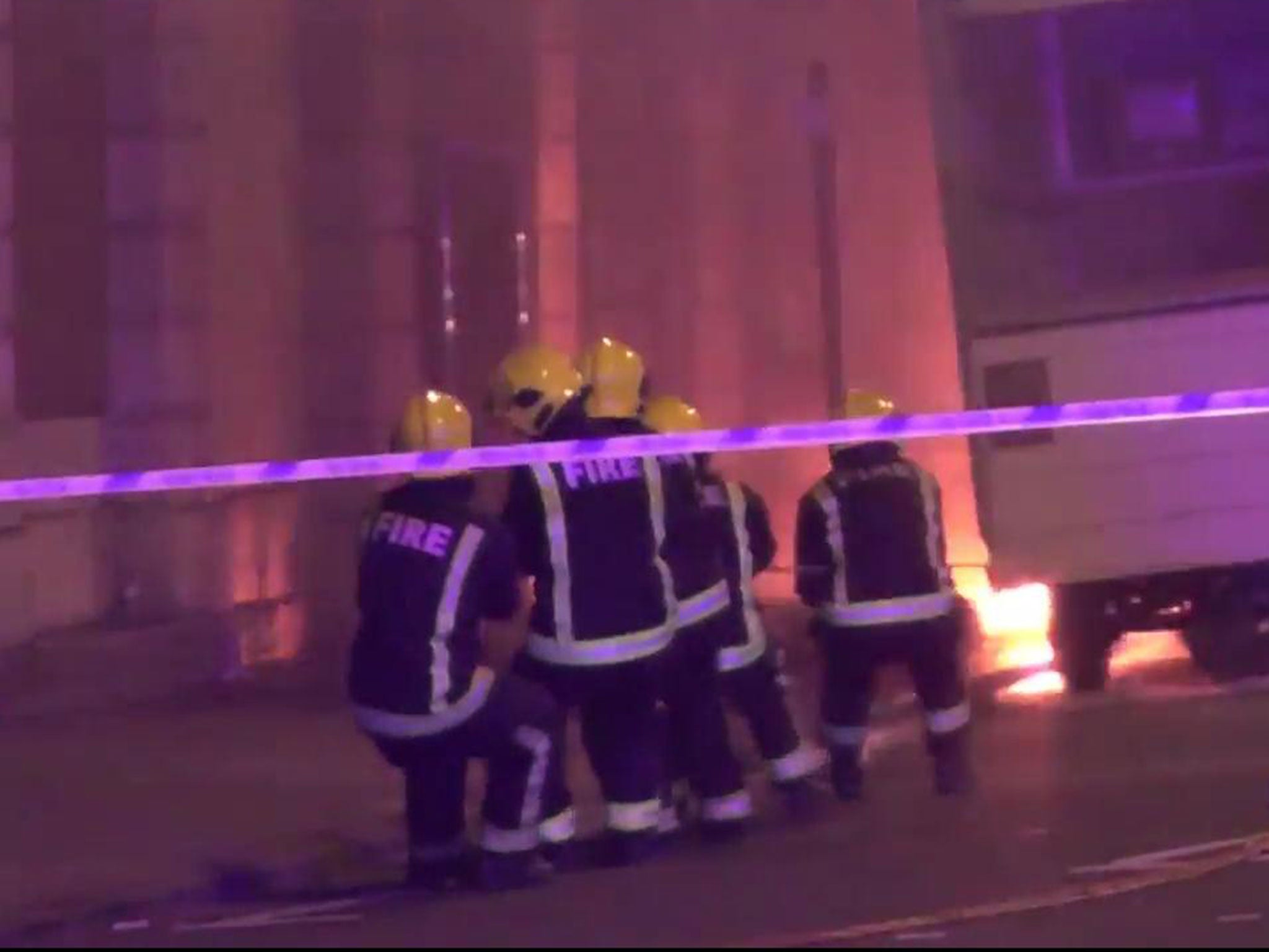 Piccadilly Circus in Central London was closed overnight after an explosion which resulted in a lorry catching fire outside of the BAFTA headquarters.