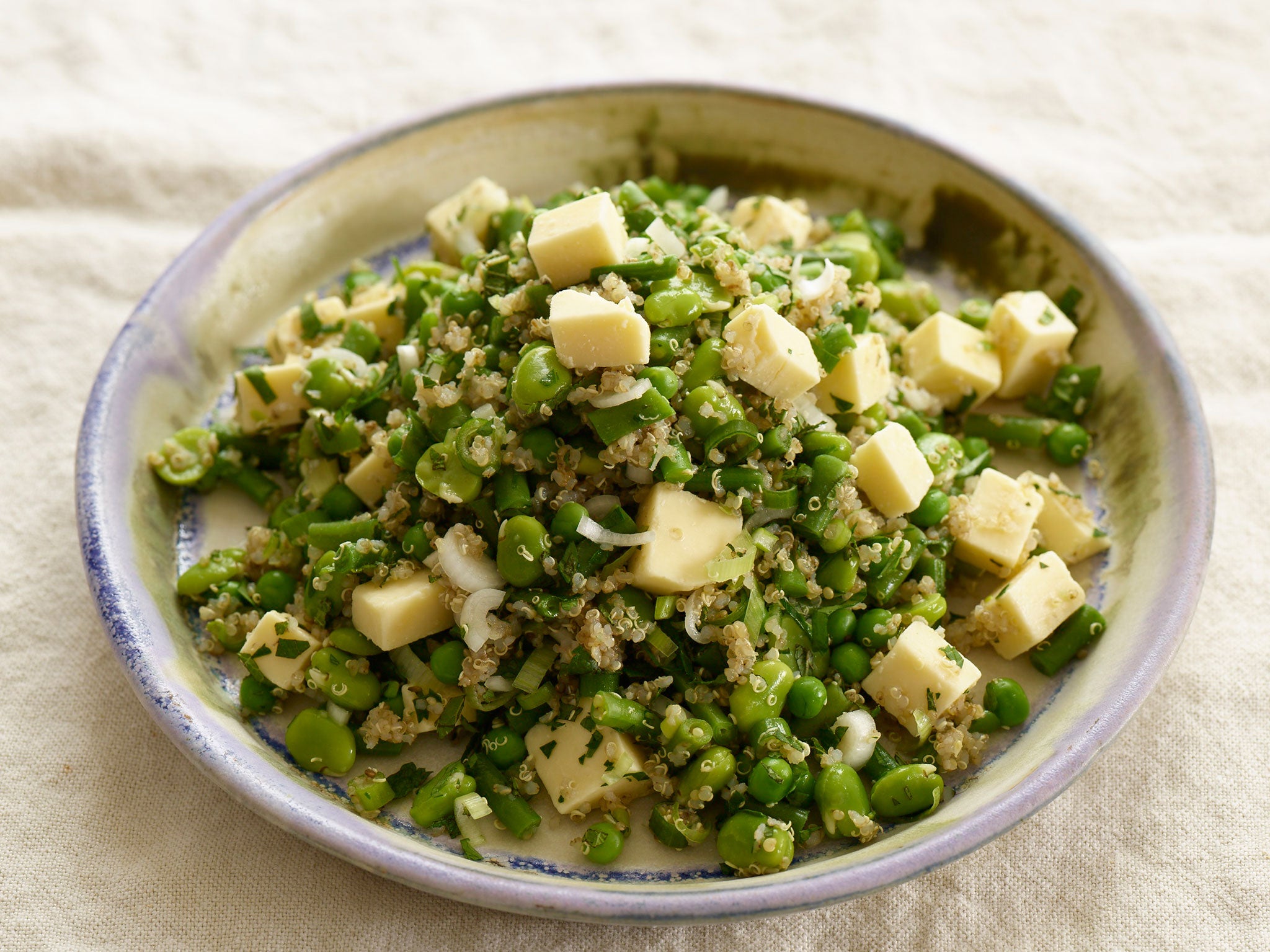 Quinoa, summer herb and Black Cow salad