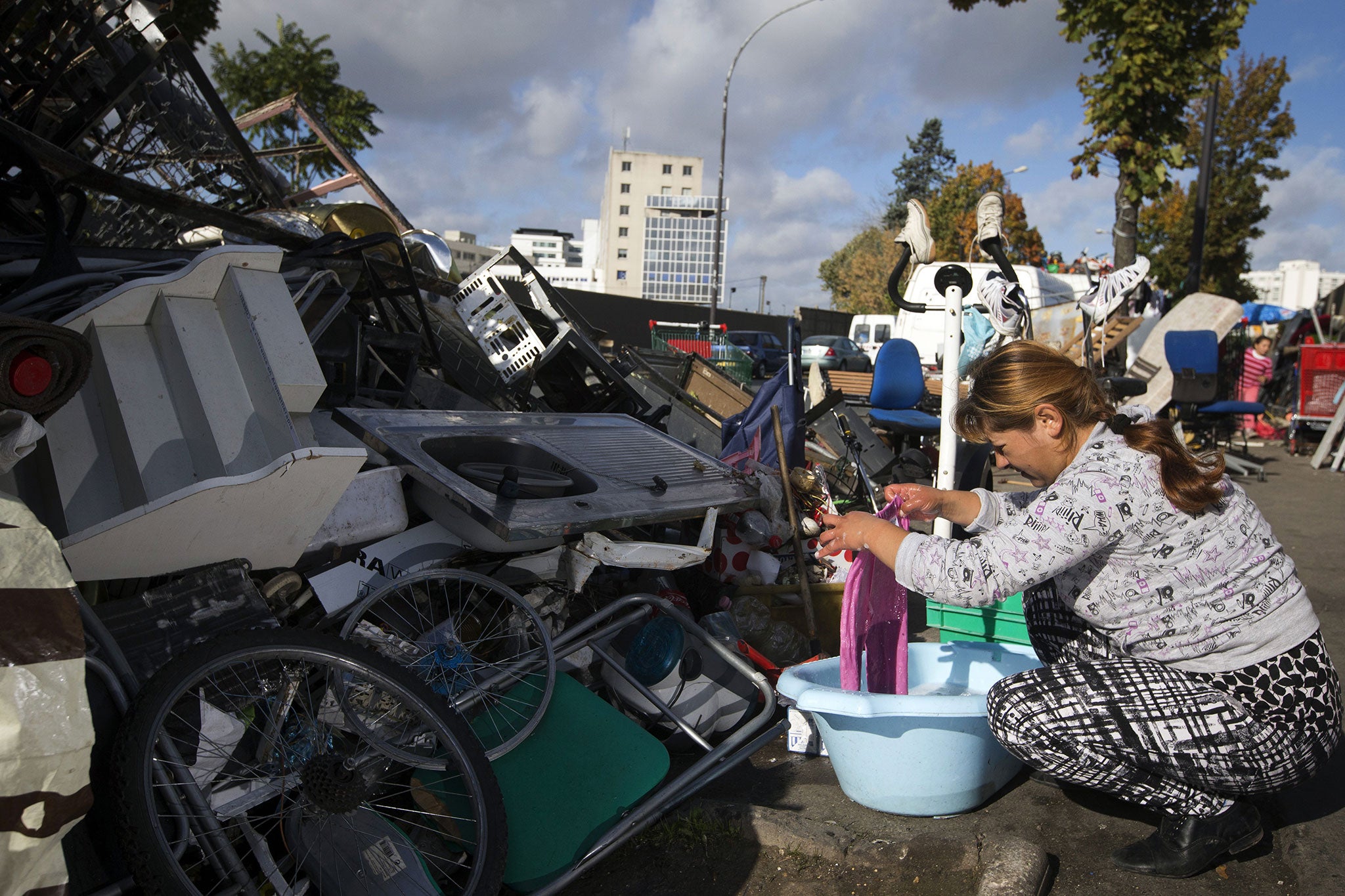 Roma camps near blocks housing other ethnic groups, such as this one in Ivry, a suburb of Paris, have led to hostilities including arson and the near-fatal beating of a Roma teenager last month