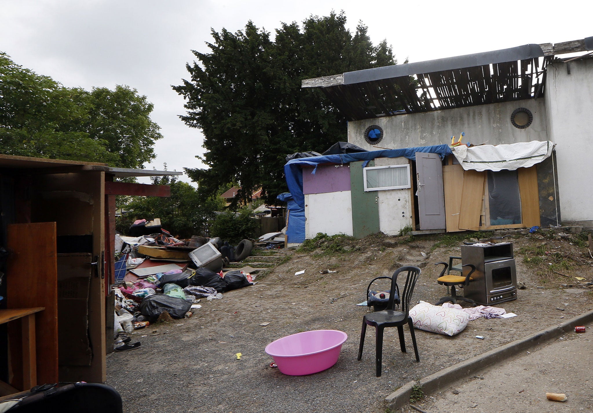 A squalid camp in Pierrefitte-sur-Seine outside Paris