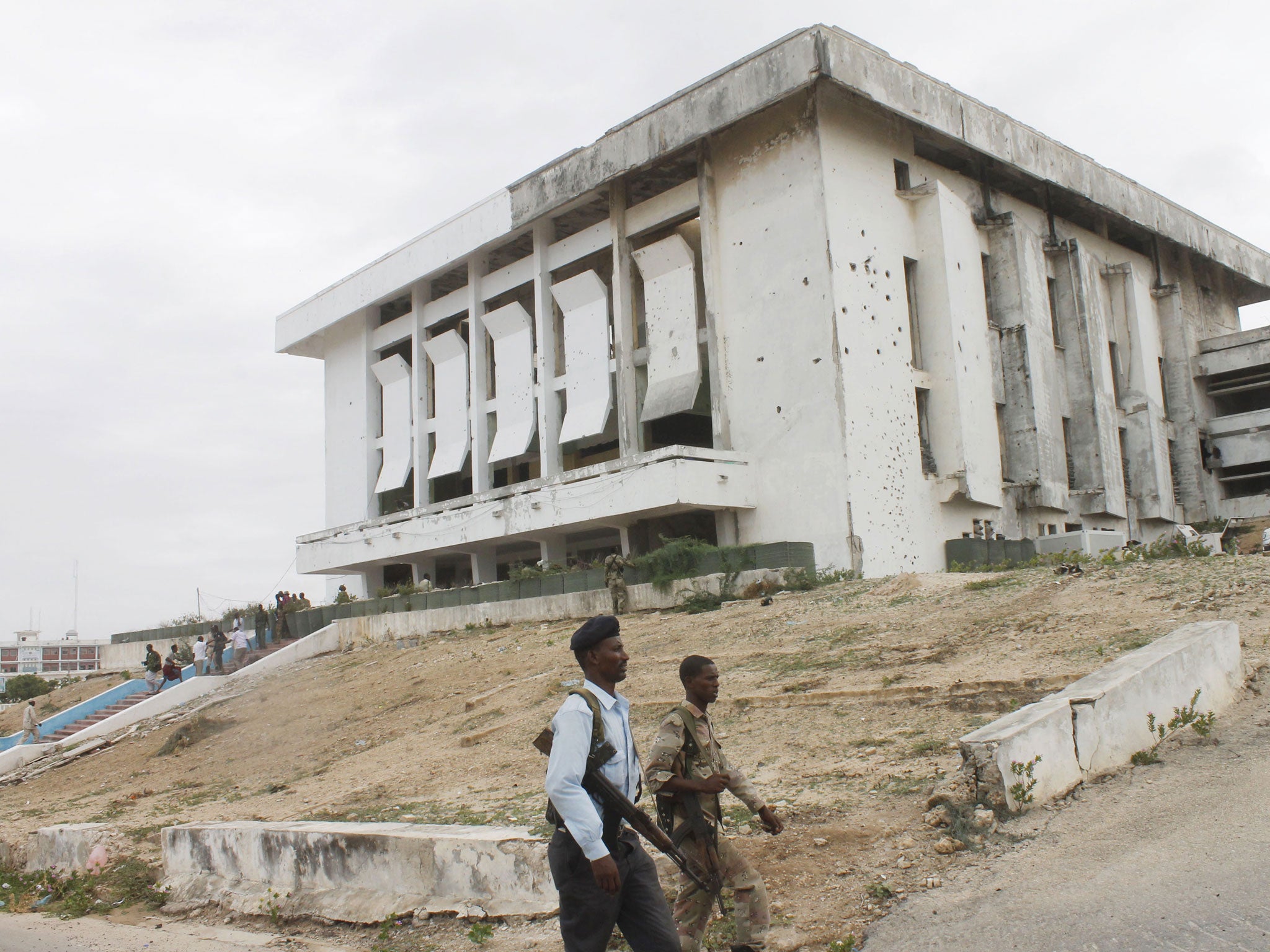 The Somali parliament building in Mogadishu.