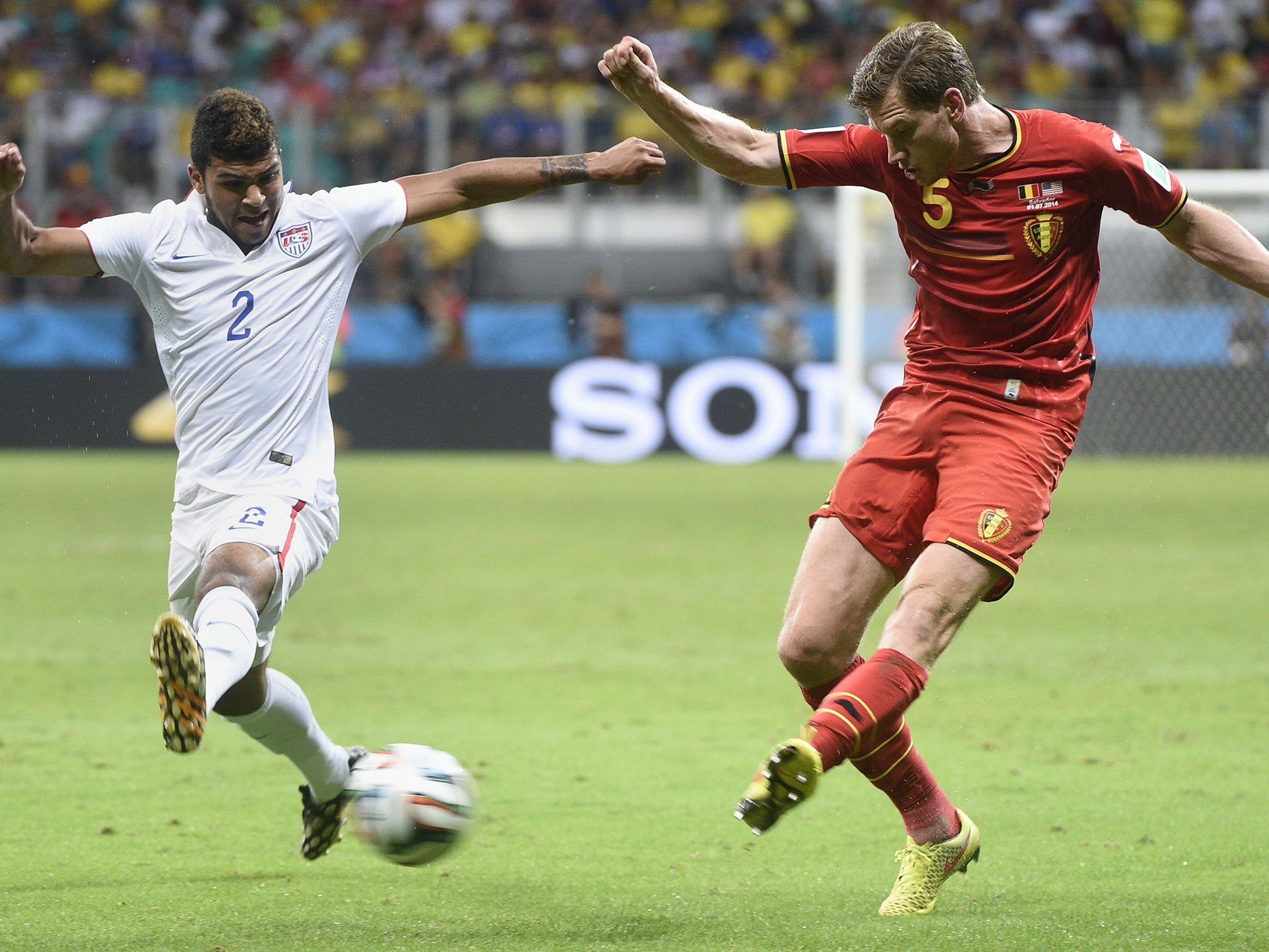 DeAndre Yedlin (L) will link up with the Spurs squad in January alongside Jan Vertonghen (R)