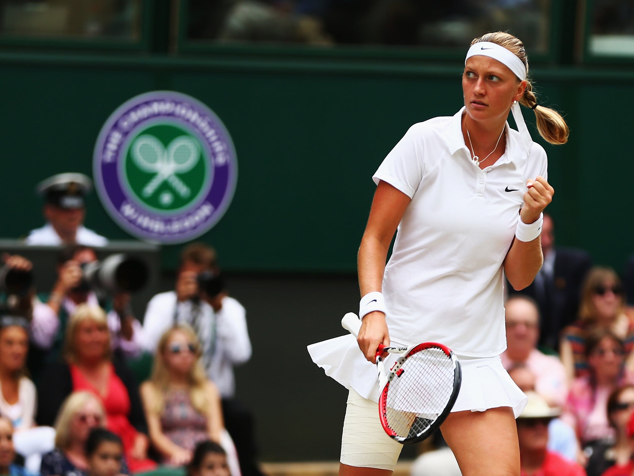 The moment Petra Kvitova won the final against Eugenie Bouchard