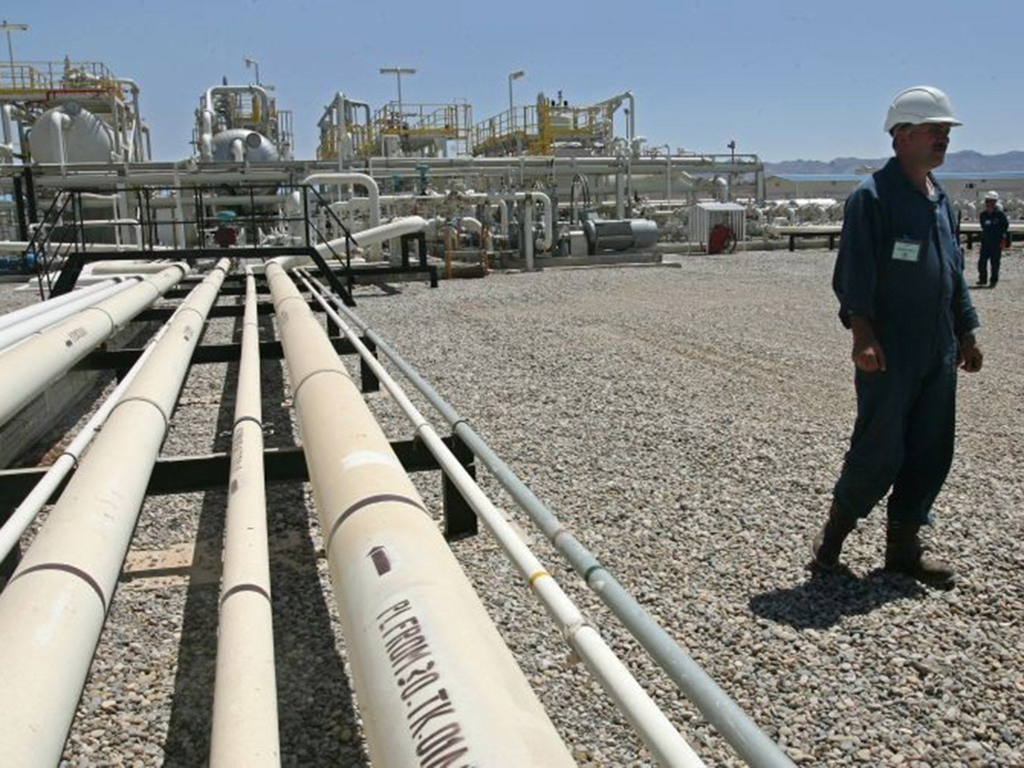 In the pipeline: Kurdish engineers at the Tawke oil field in Dohuk province