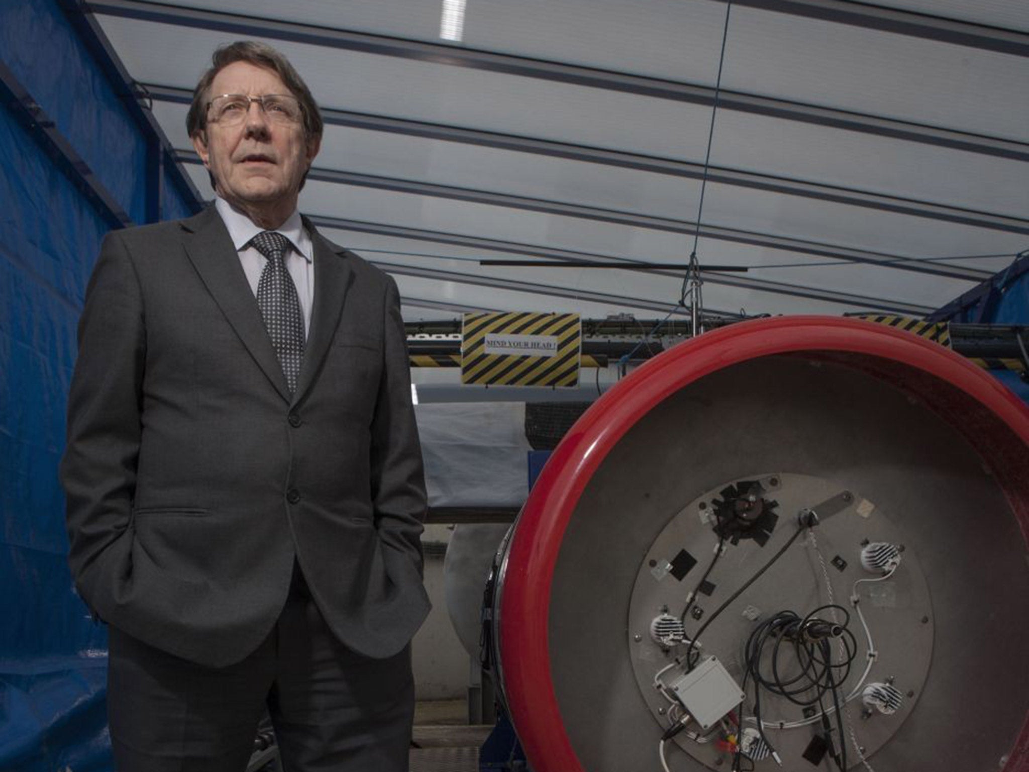 Man and machine: Alan Bond with a Sabre testbed. He believes we’ll be living on other planets within three generations