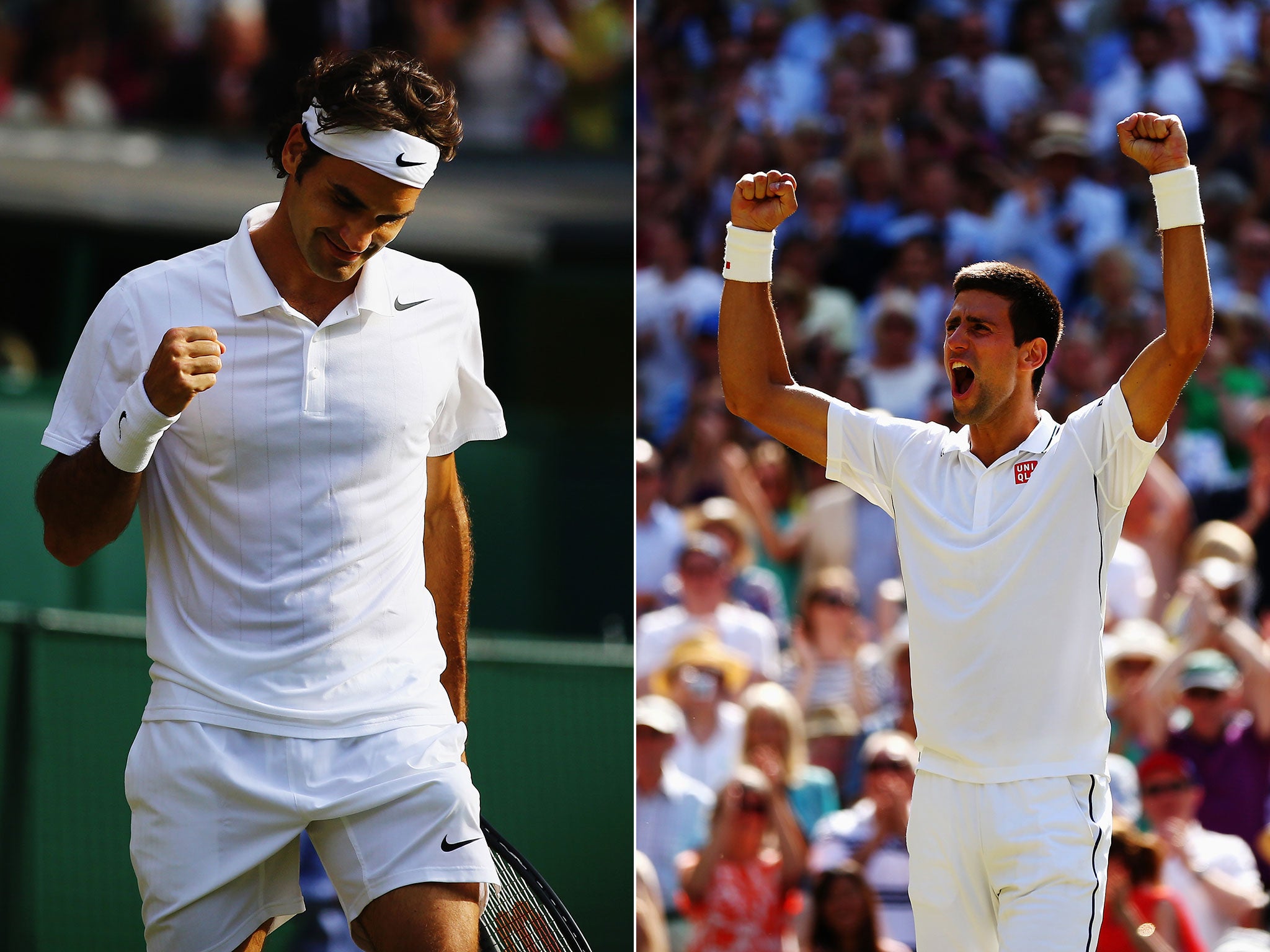 Roger Federer and Novak Djokovic will collide in the men's Wimbledon final