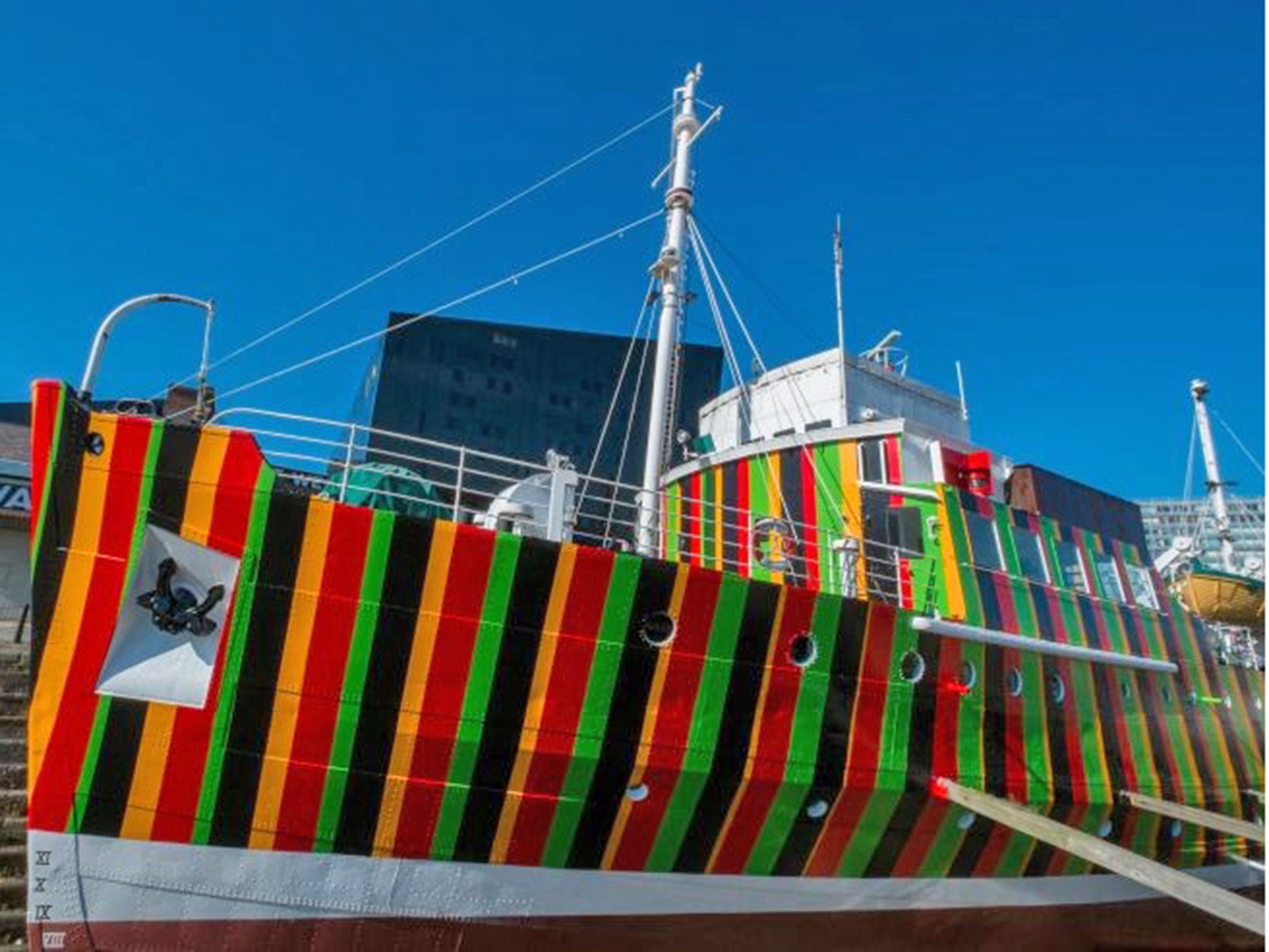 All at sea: ‘Dazzle Ship’ (2014) by Venezuelan artist Carlos Cruz-Diez