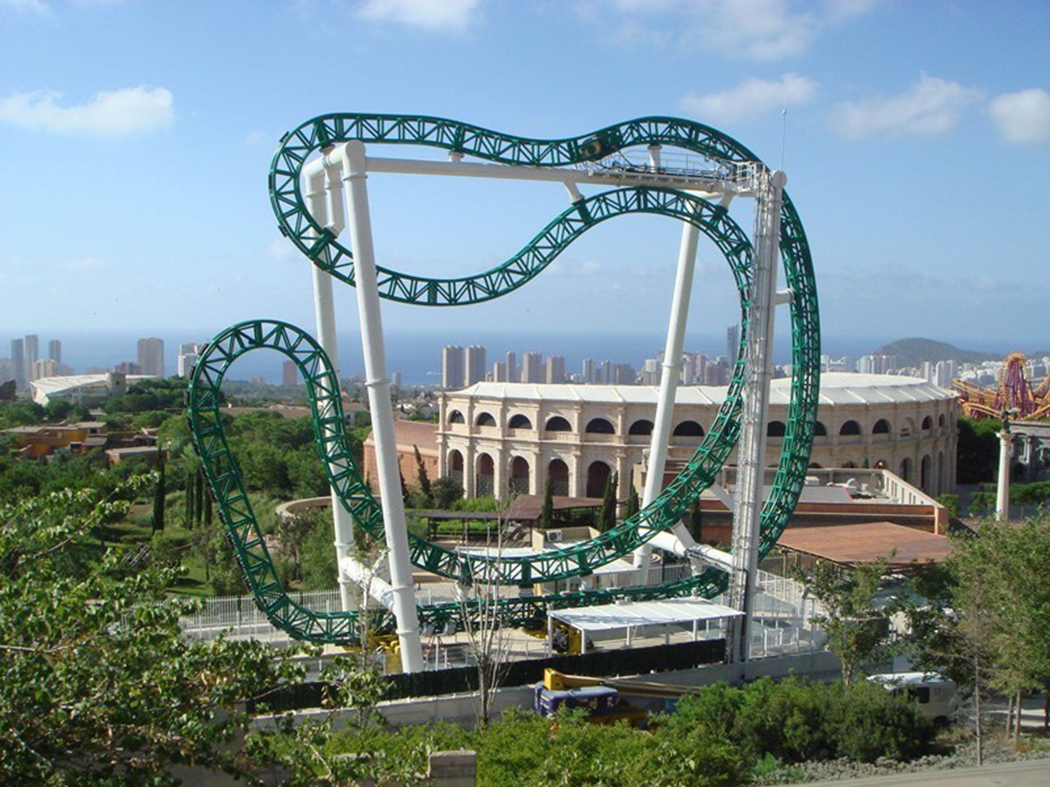 The 18-year-old is thought to have been flung from the ride at the Terra Mitica theme park after his harness failed