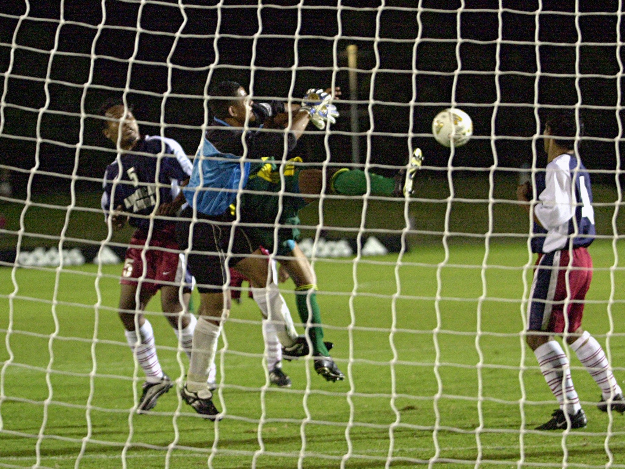 Australian striker Archie Thompson scoring one of his 13 goals against American Samoa