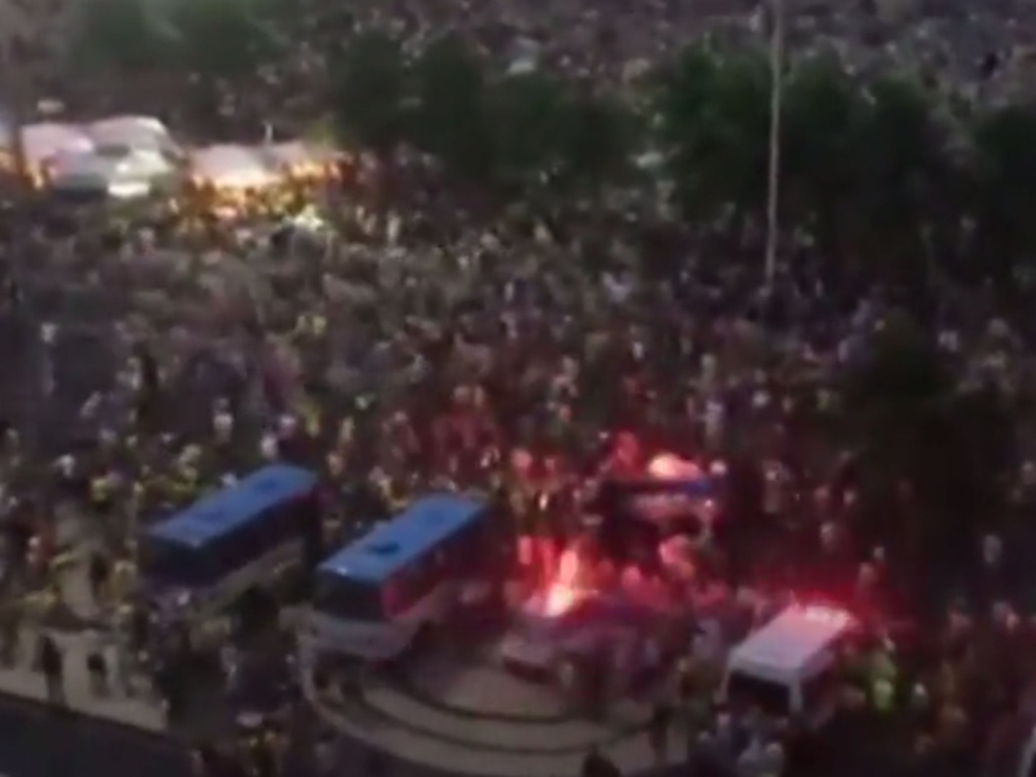 A stampede at Copacabana beach during Brazil's 7-1 World Cup defeat to Germany