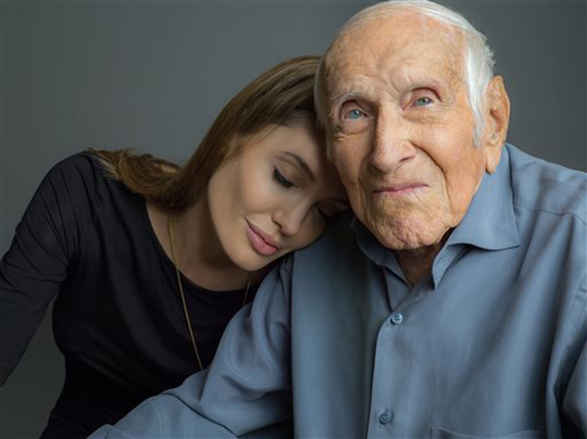 Angelina Jolie and Louis Zamperini in her new film 'Unbroken'