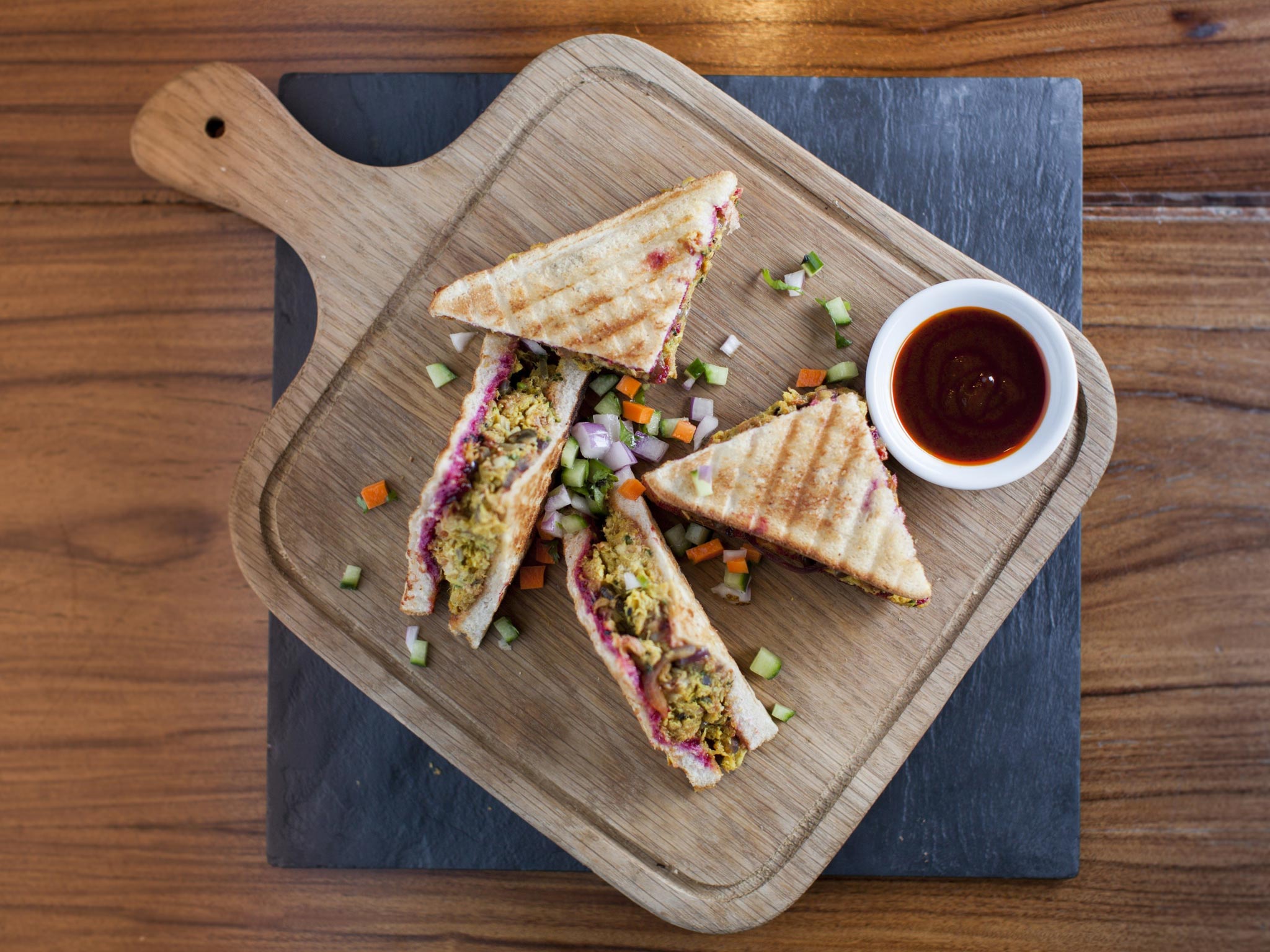 You're toast: the Kadhai Spiced Crab gourmet toastie from Cinnamon Soho