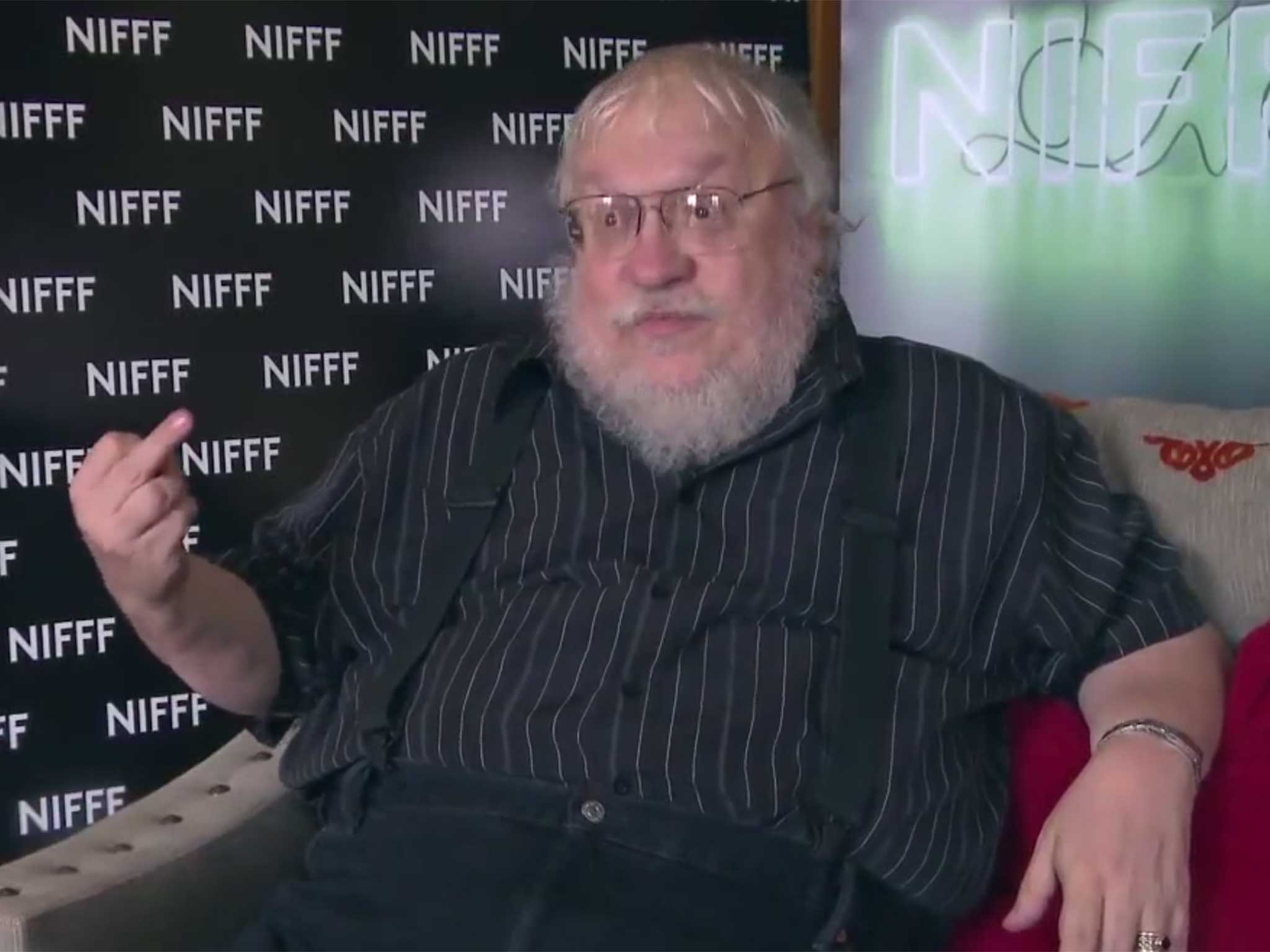 George R R Martin during an interview