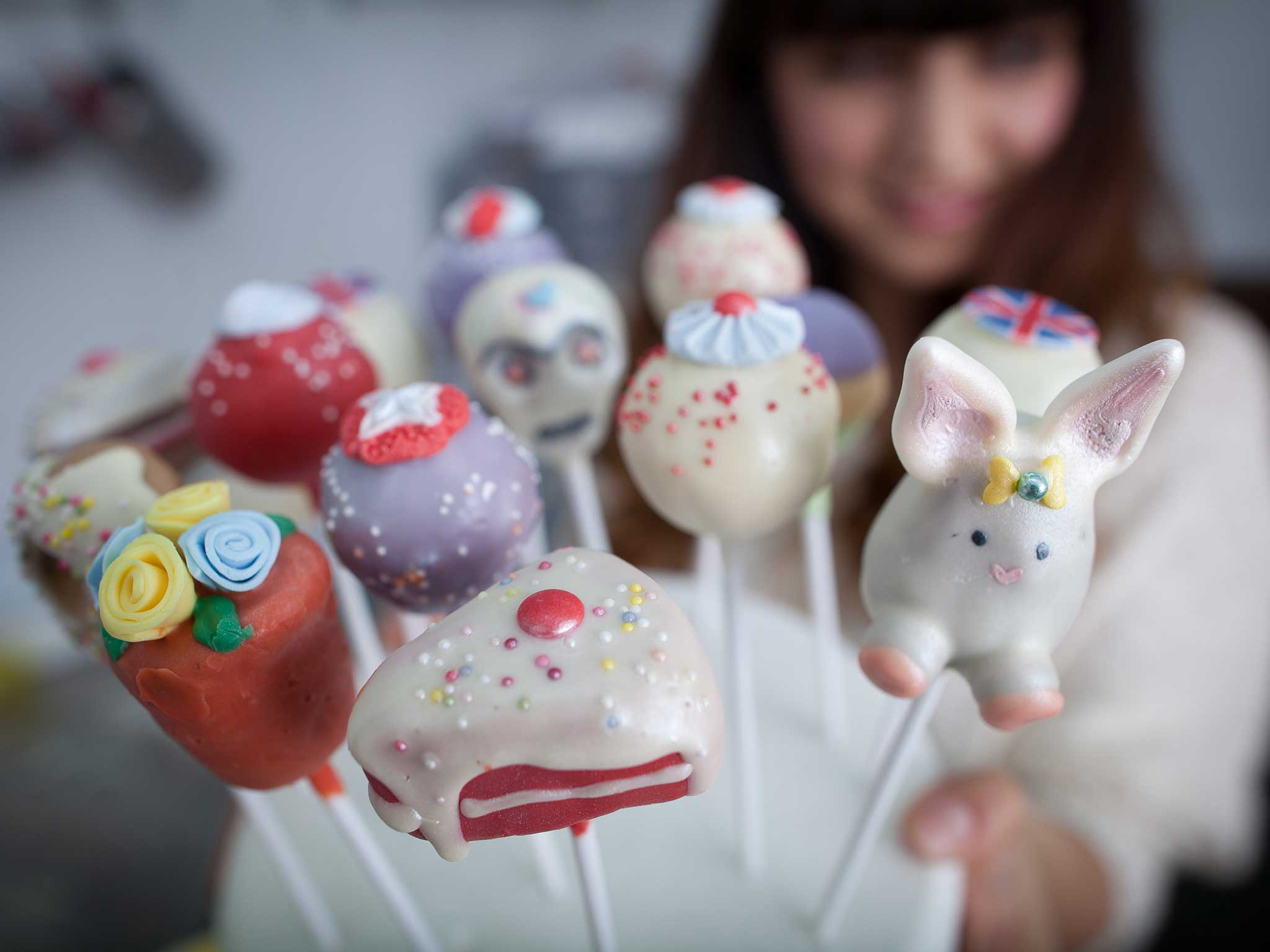 Maria Michaelides, owner of Molly Bakes, makes Cake Pops in her kitchen in London Fields