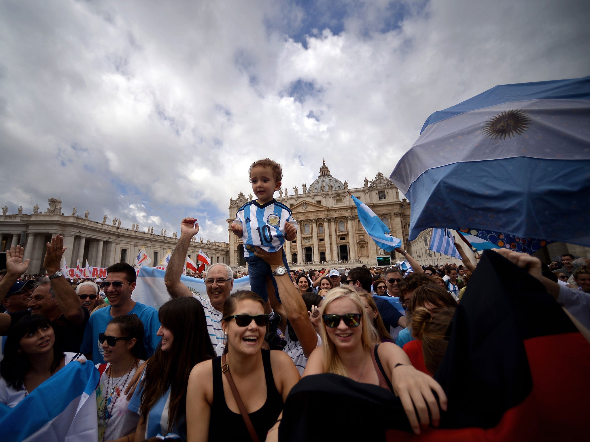 Argentina fans in the Vatican