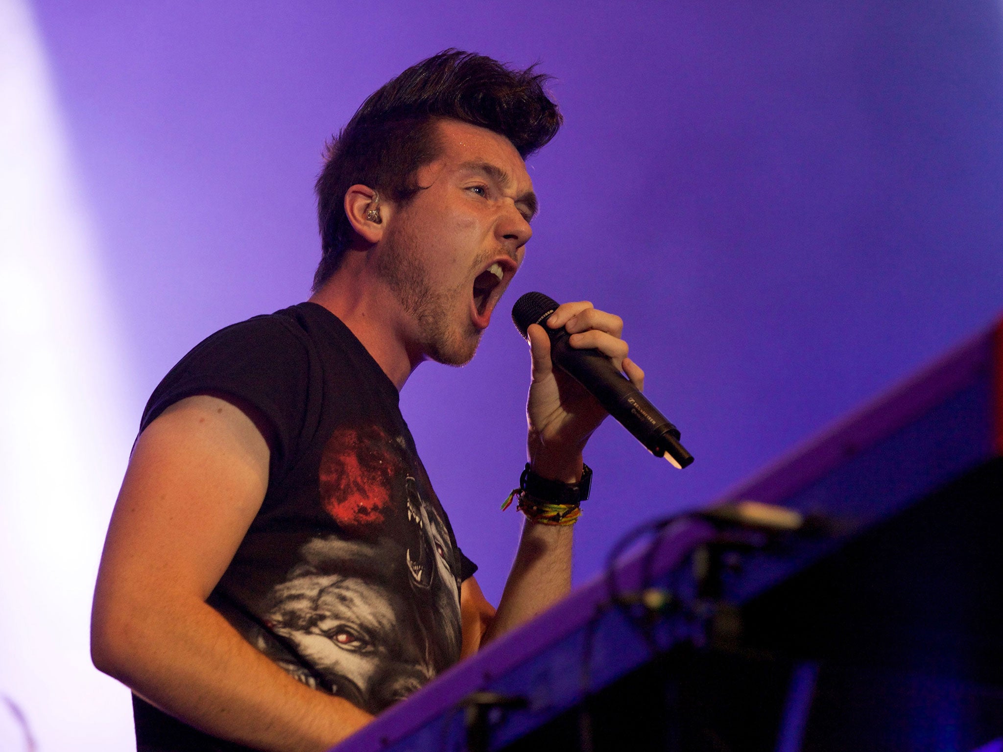 Dan Smith performs with Bastille at Somerset House on 15 July