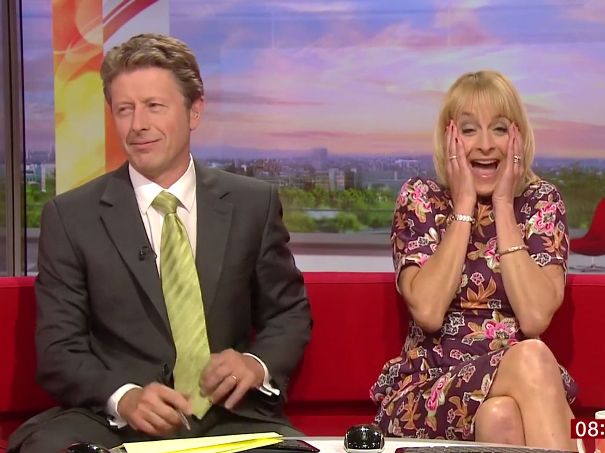 In the studio, Louise Minchin and Charlie Stayt were left fearing the worst