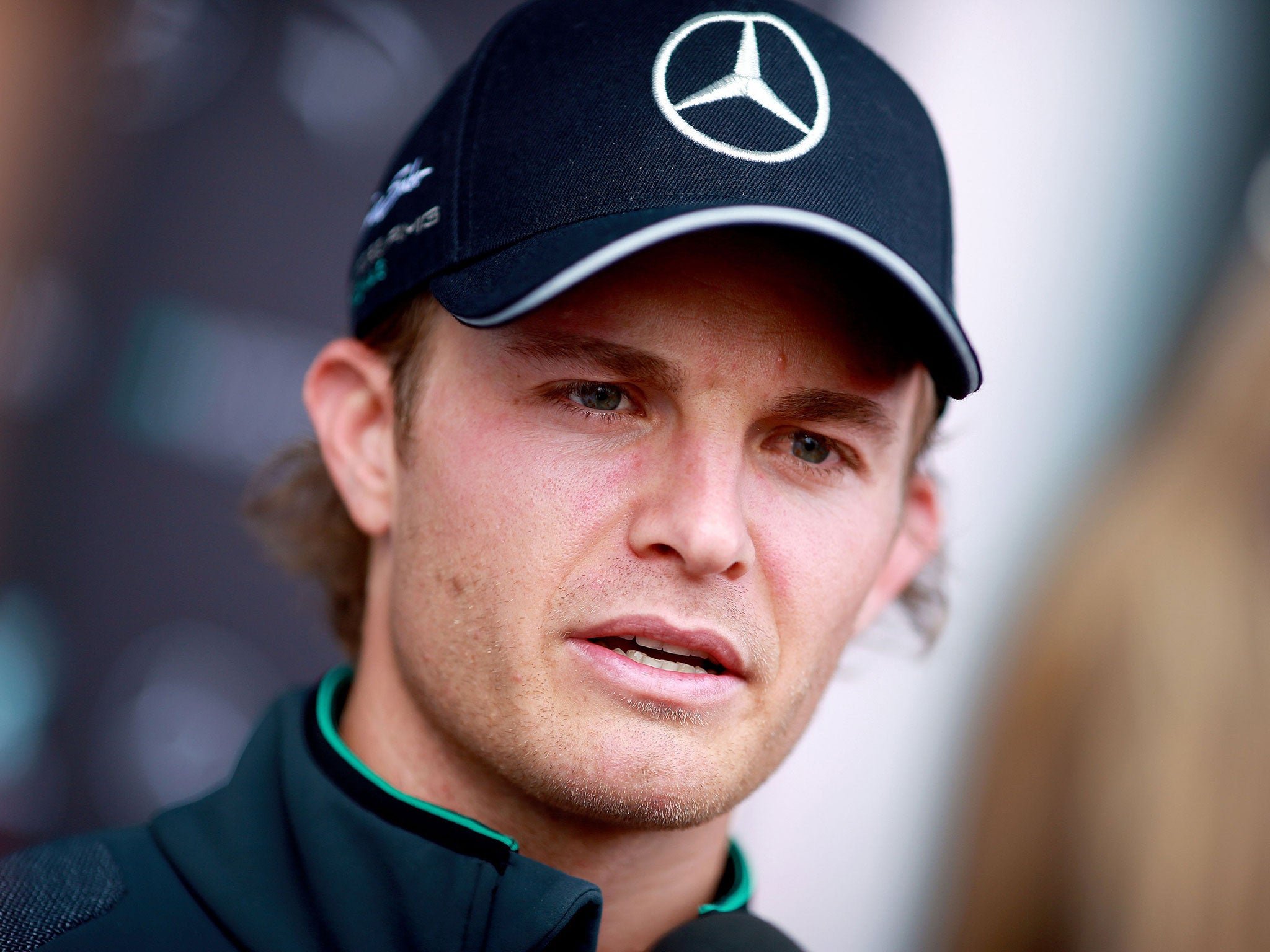 Nico Rosberg saw his plan to feature the World Cup on
his helmet at Hockenheim thwarted by Fifa