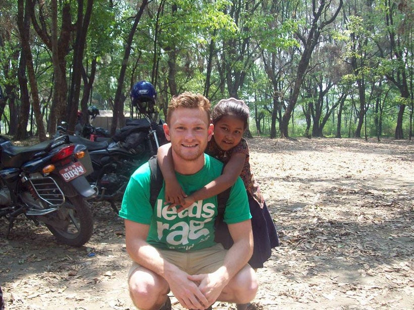 Richard Mayne in April 2014 volunteering for a children's charity in Nepal.