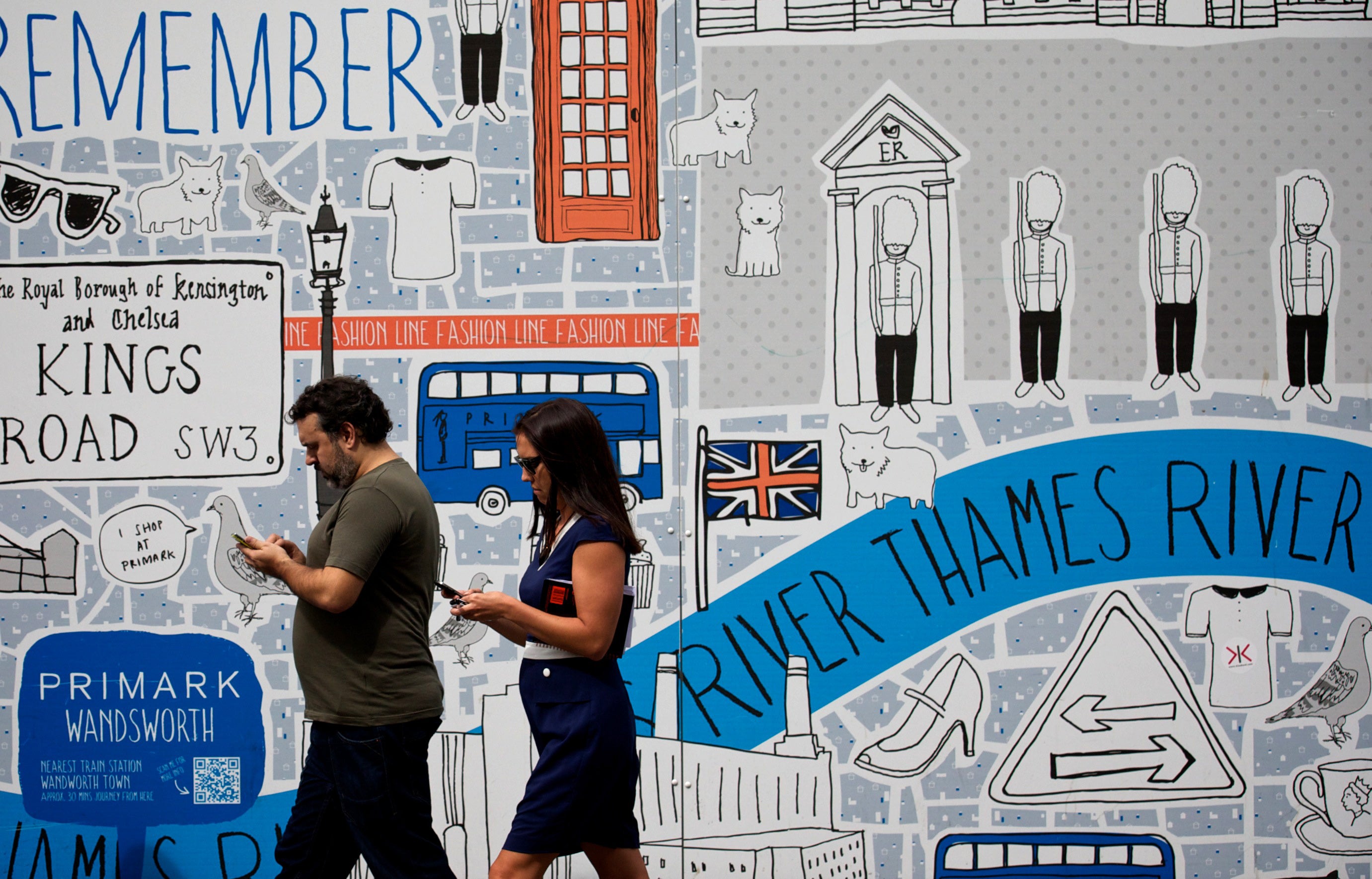 Pedestrians on the phone