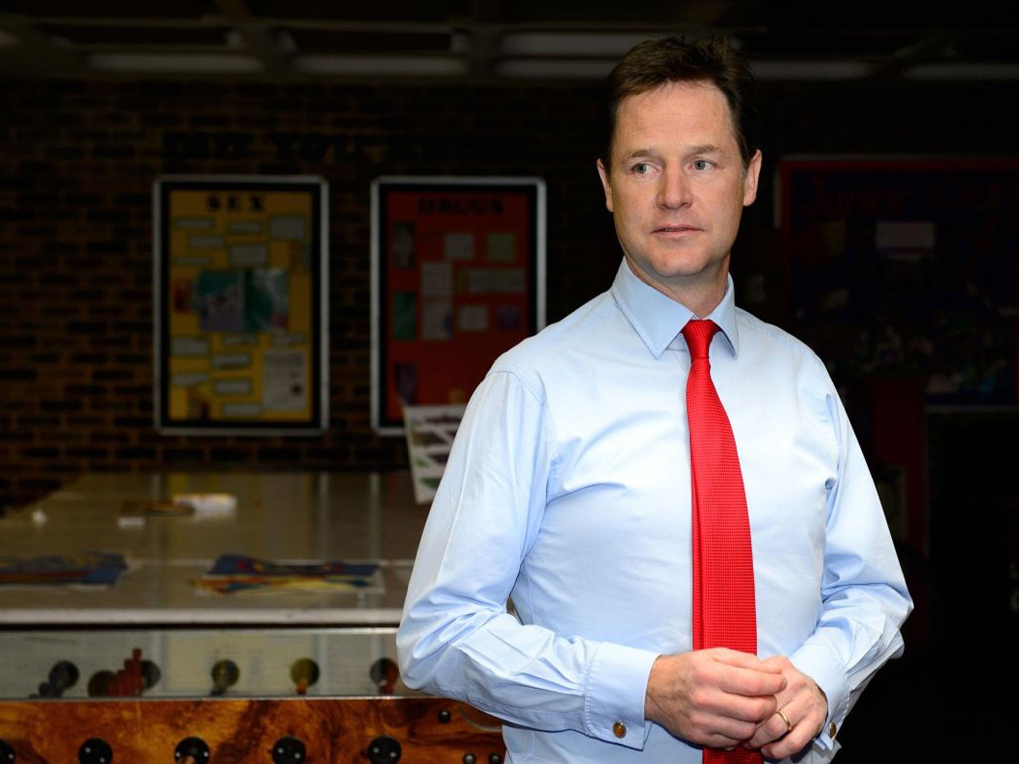 Standing apart: Nick Clegg