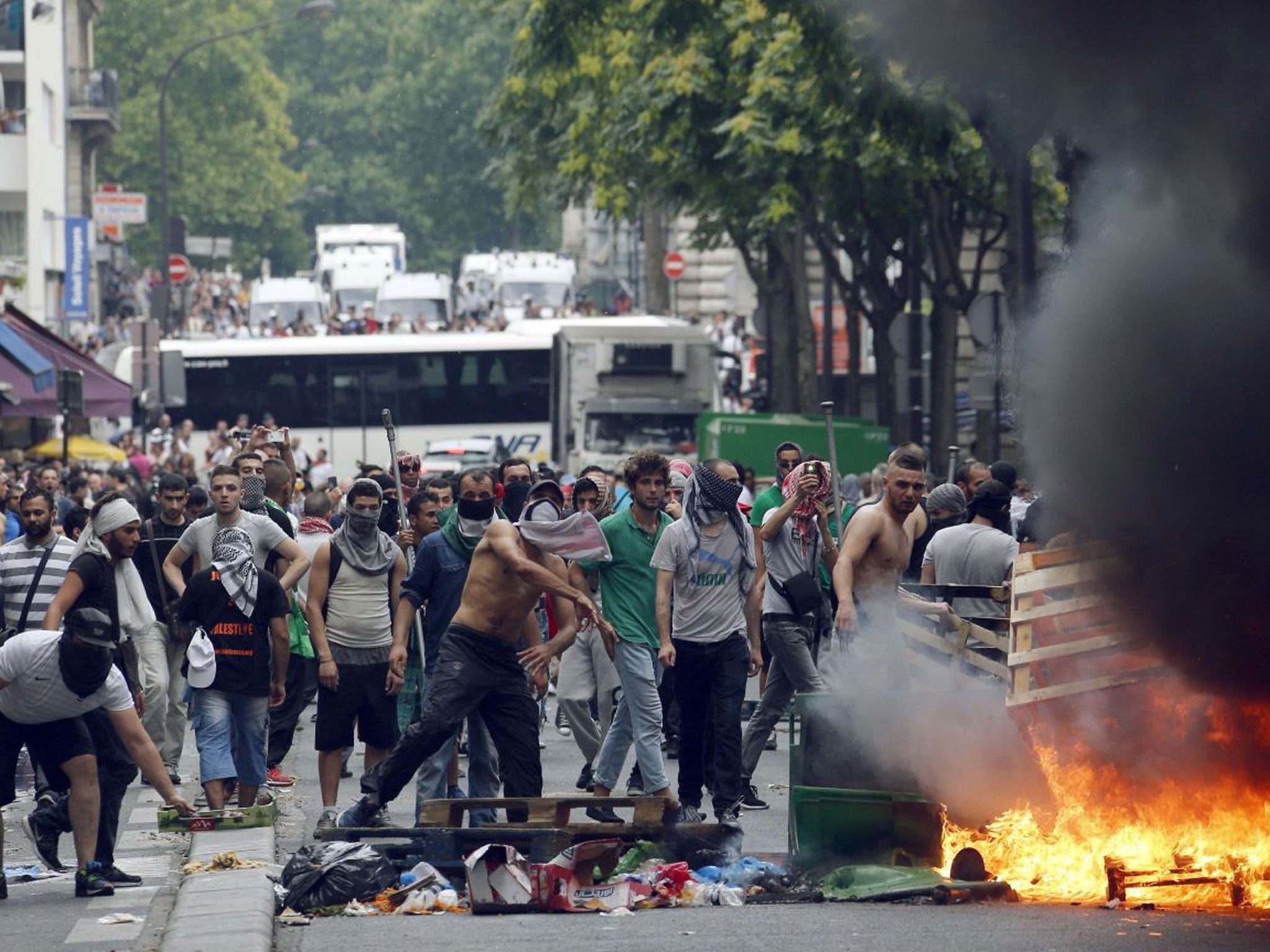 In Paris protesters at the banned event clashed with police