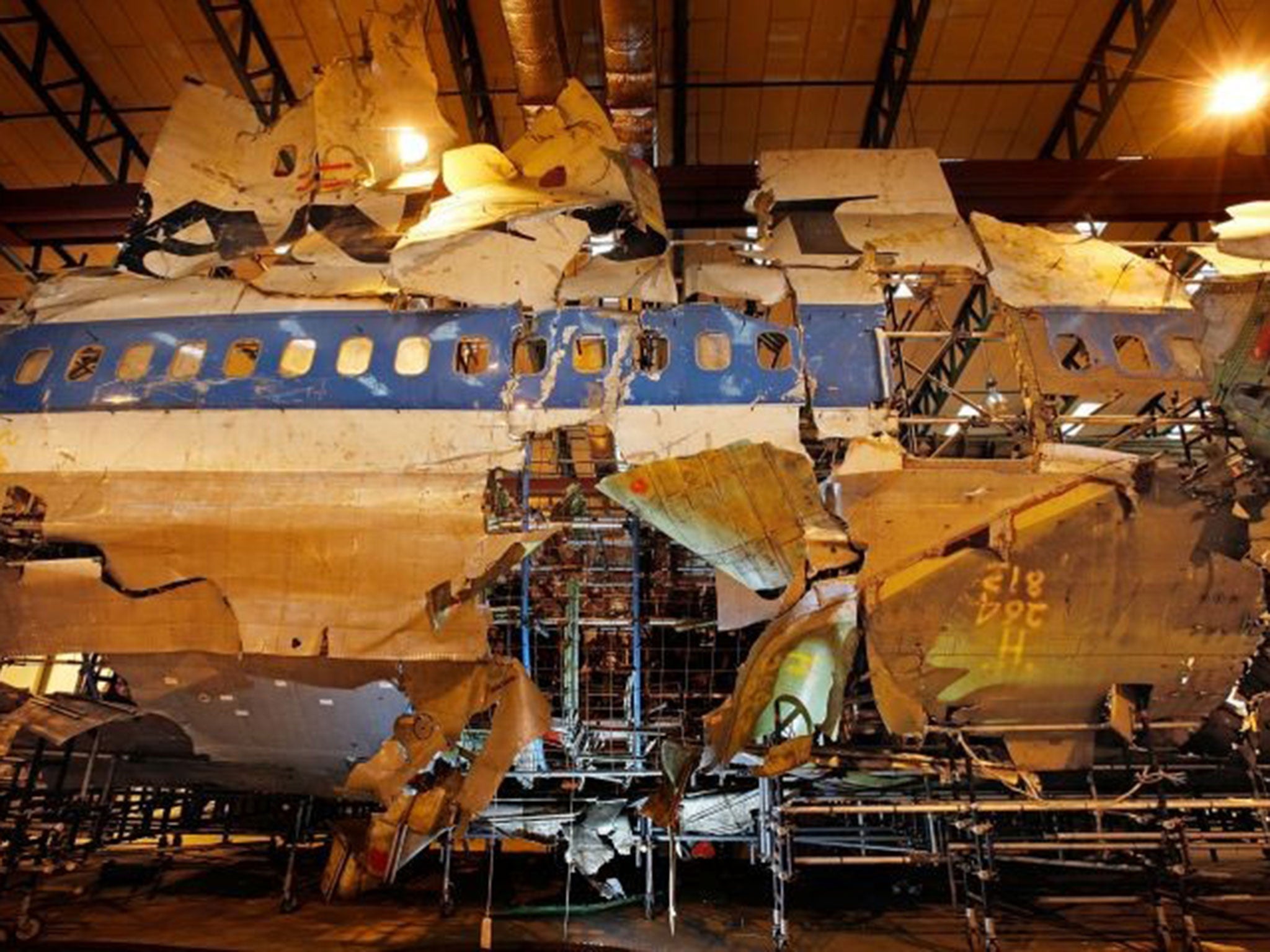 Reconstructed remains of Pan Am Flight 103