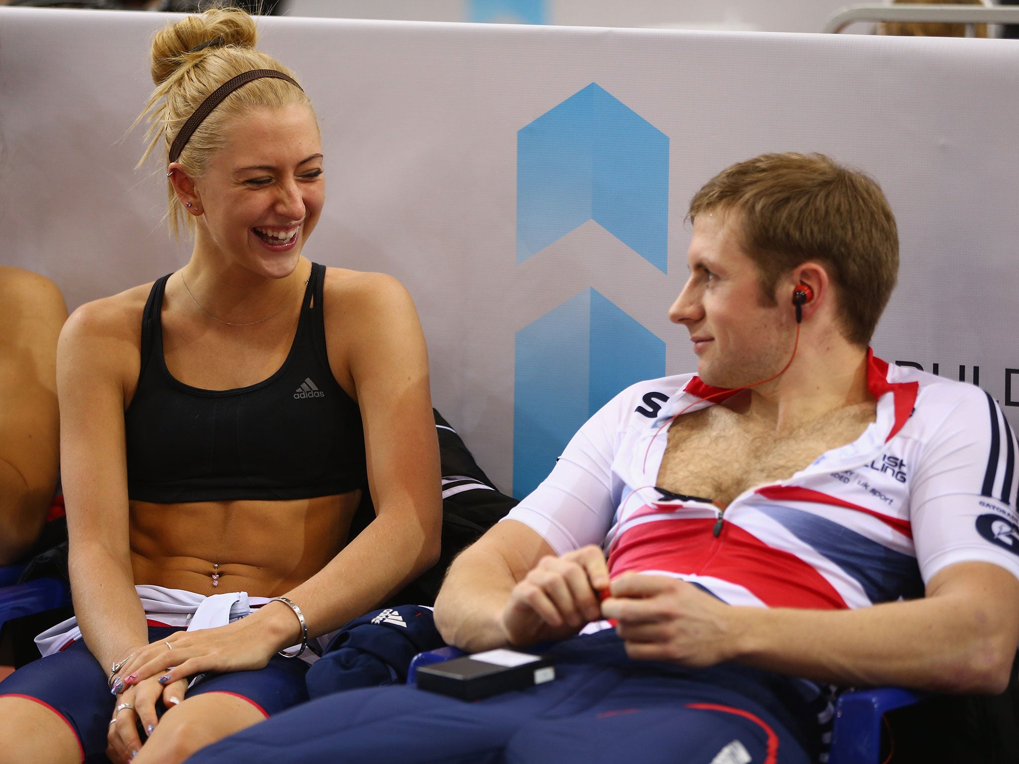 Laura Trott and Jason Kenny preparing for the Commonwealth Games in Glasgow