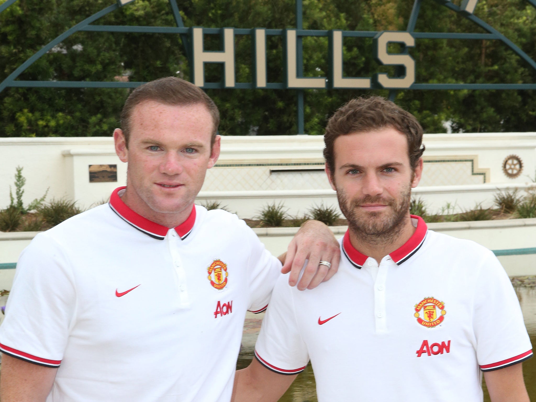 Juan Mata and Wayne Rooney pictured on Manchester United's pre-season tour