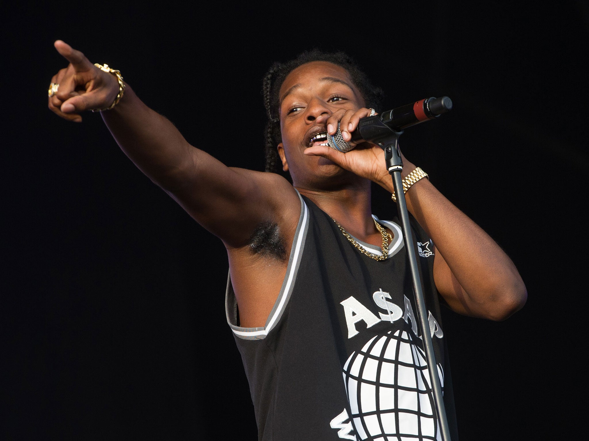 ASAP Rocky performing at Lovebox on 18 July, 2014, in Victoria Park, London