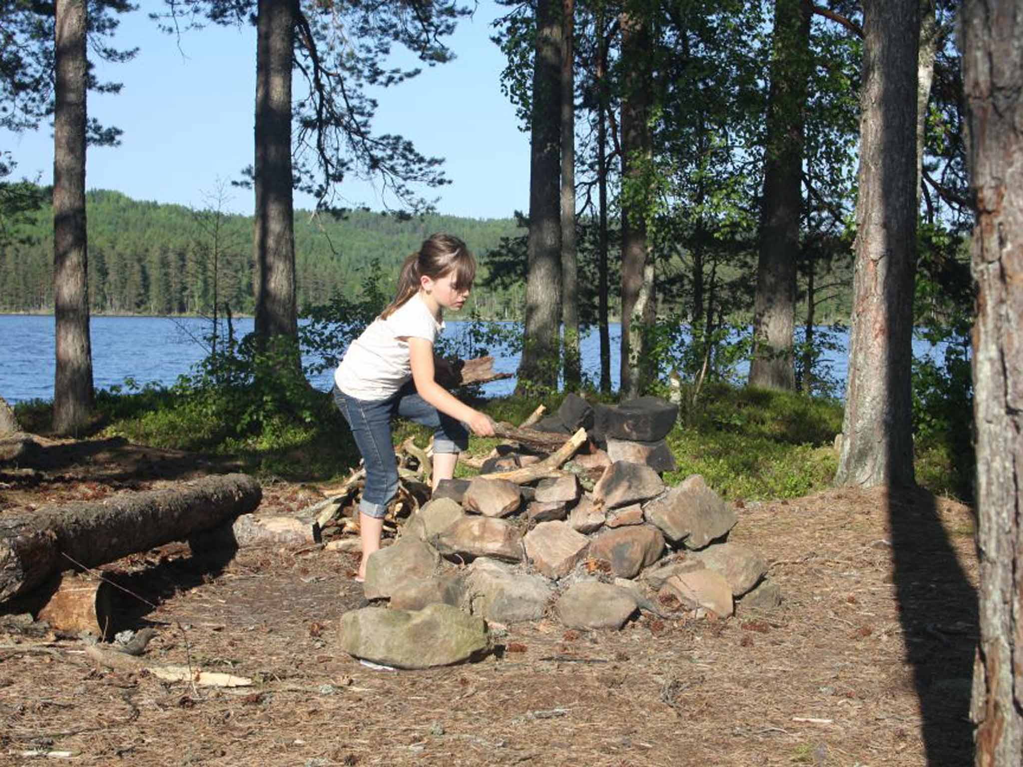 Great outdoors: the Wakling family gets stuck in to camping