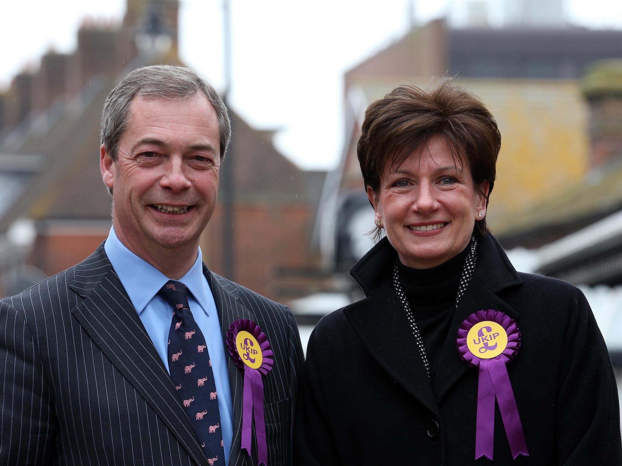 Nigel Farage has joined Diane James on the campaign trail