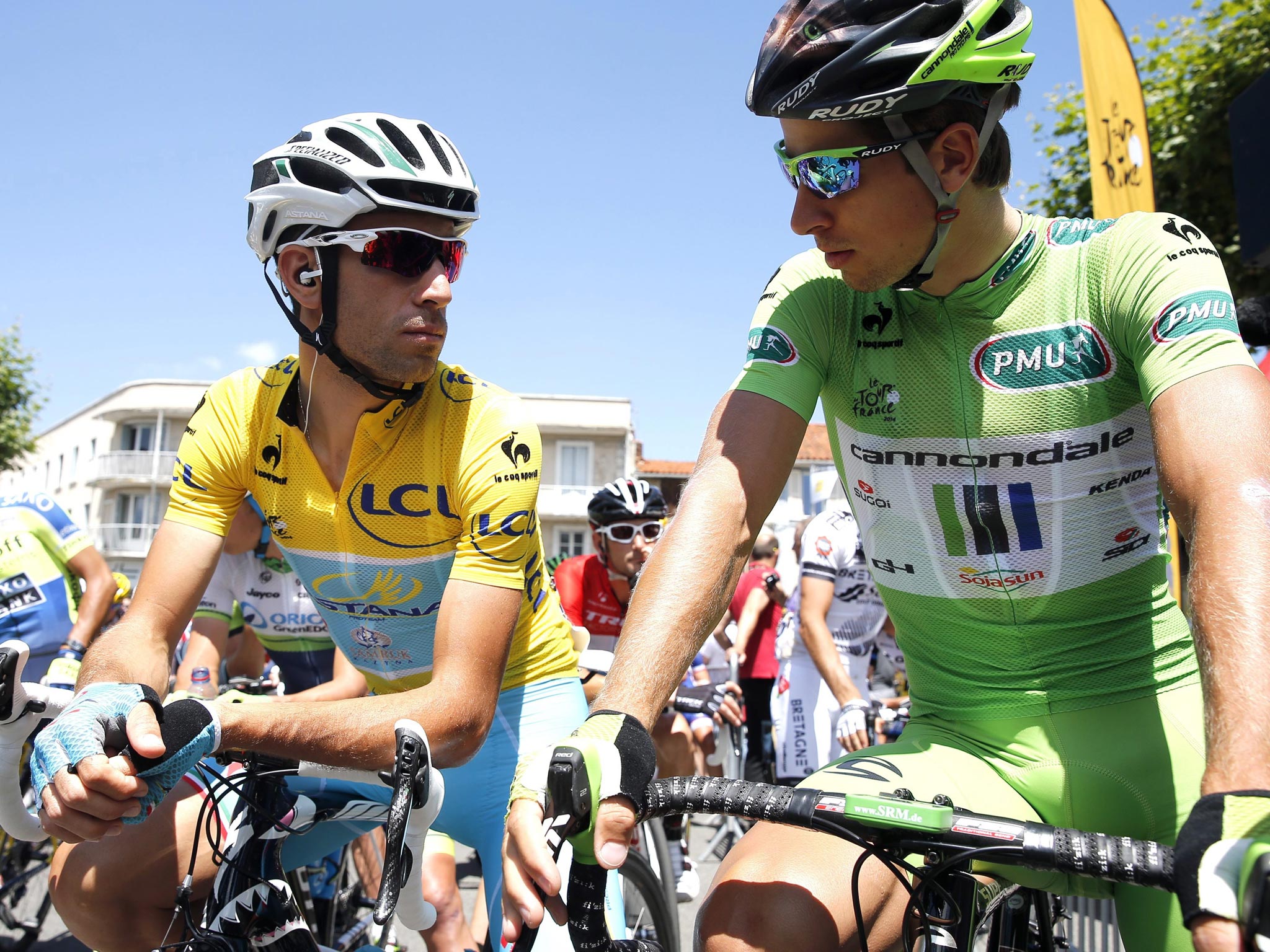 Peter Sagan (right) has an unassailable lead in the sprinters’ points competition