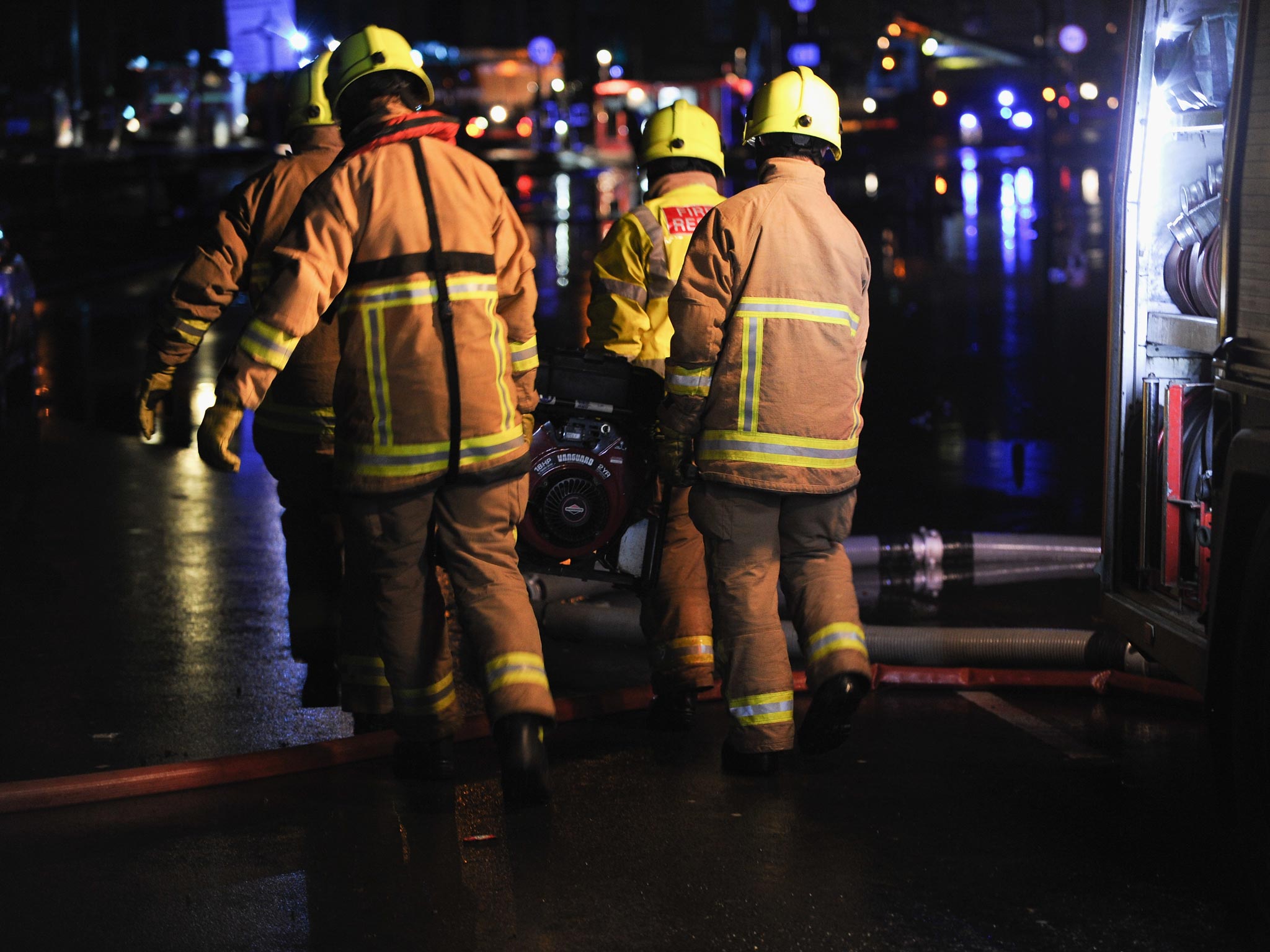 Firefighters at work