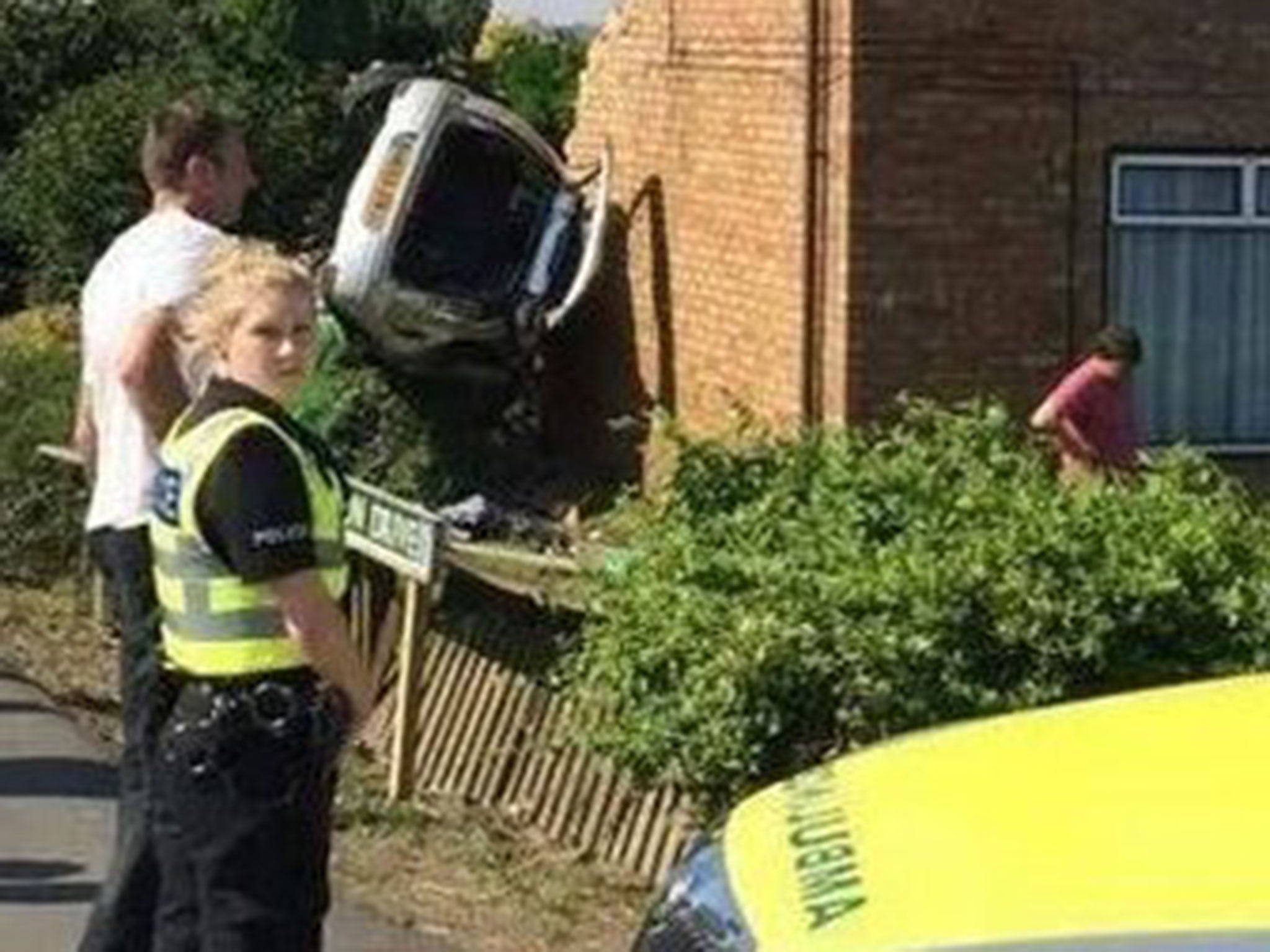 The car is thought to have careered of the road in the small town of Spalding in Lincolnshire