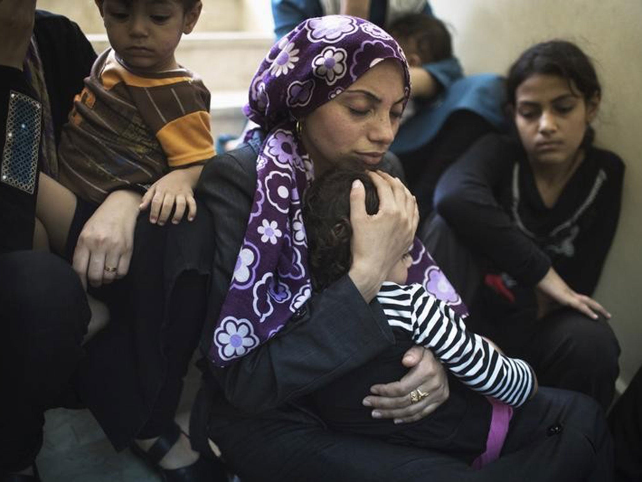 Families in Beit Hanoun yesterday