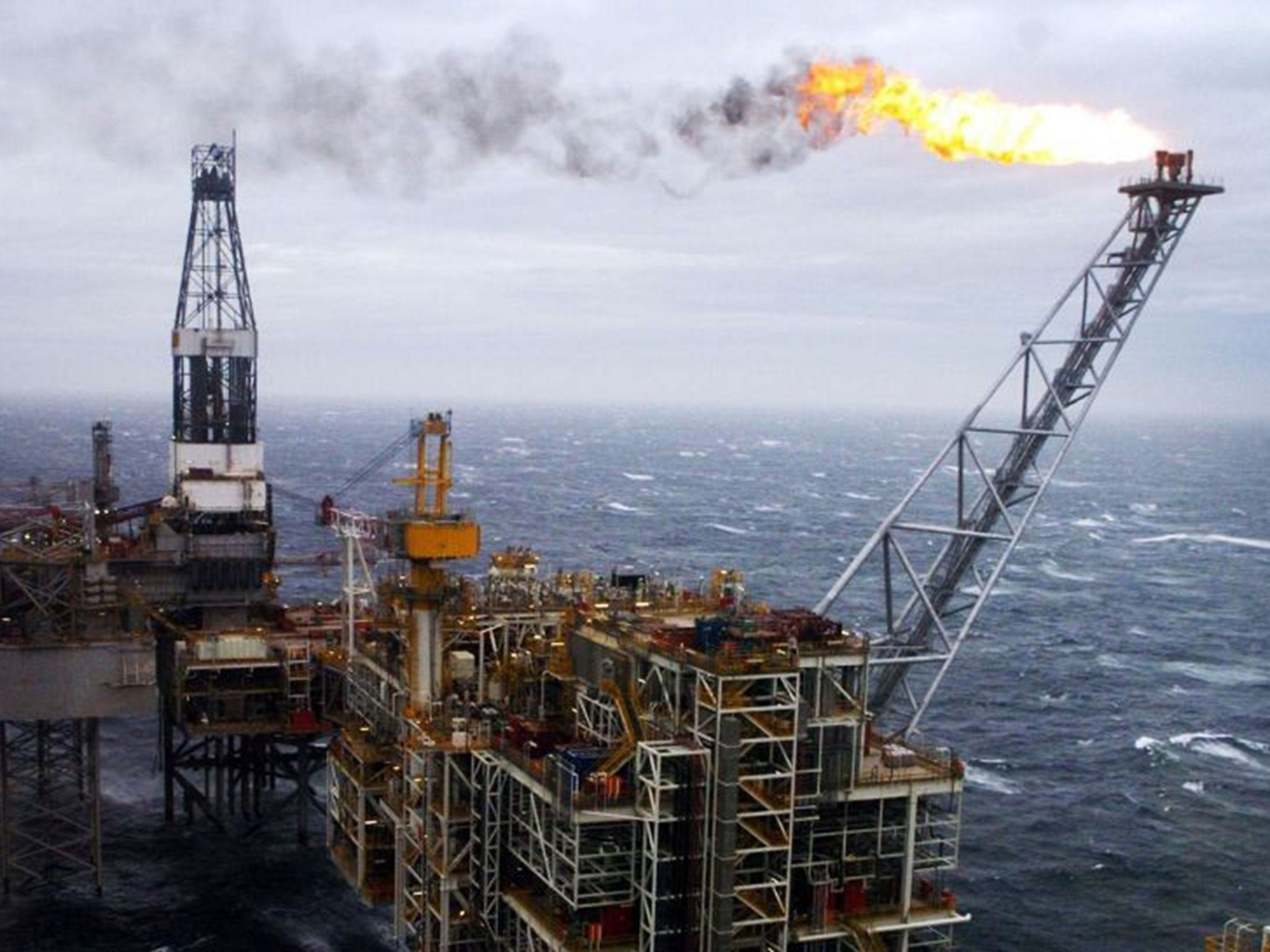 An oil rig in the North Sea