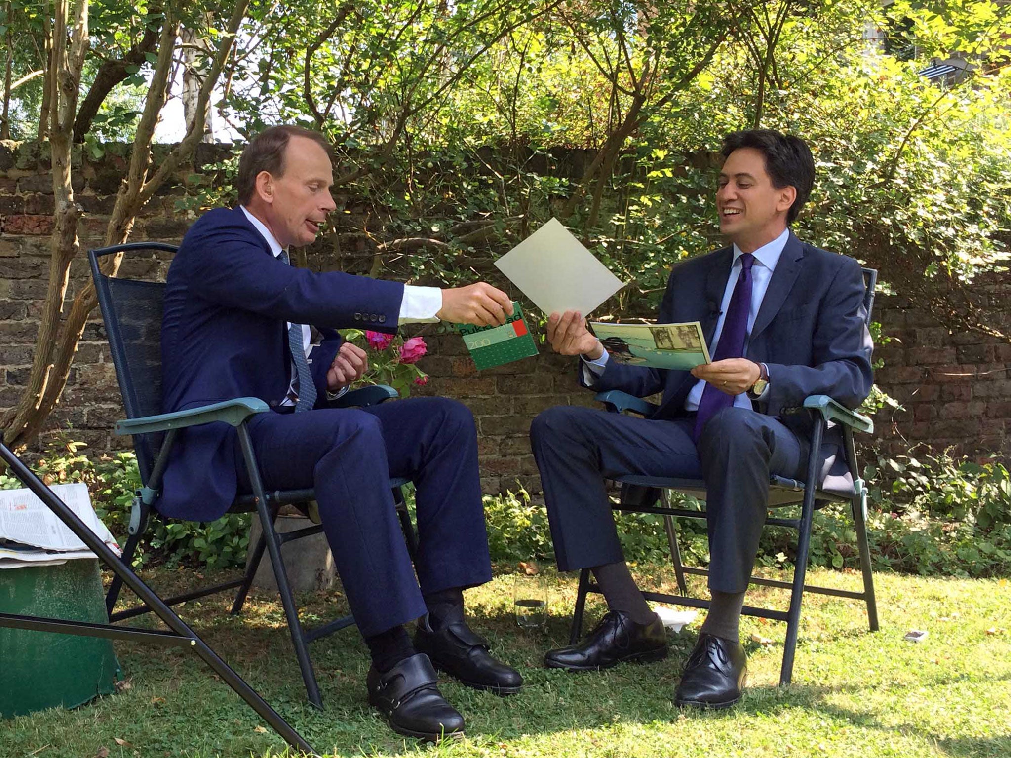 Ed Miliband, talks image politics with Andrew Marr