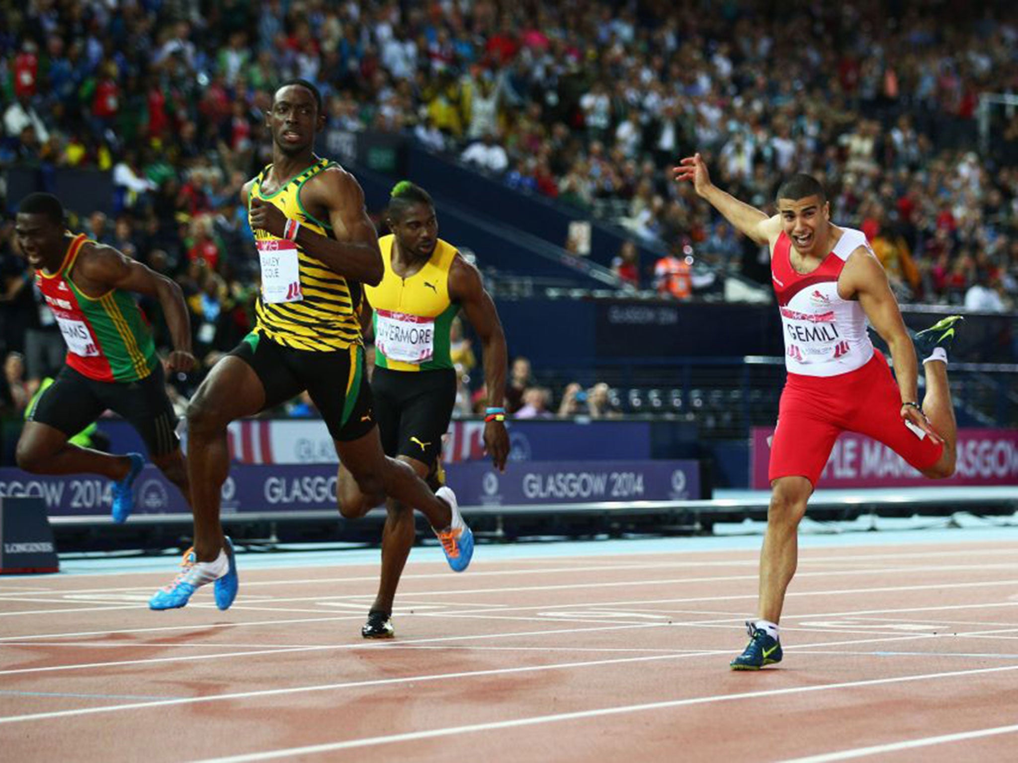 Kemar Bailey-Cole shades Adam Gemili in the 100m final