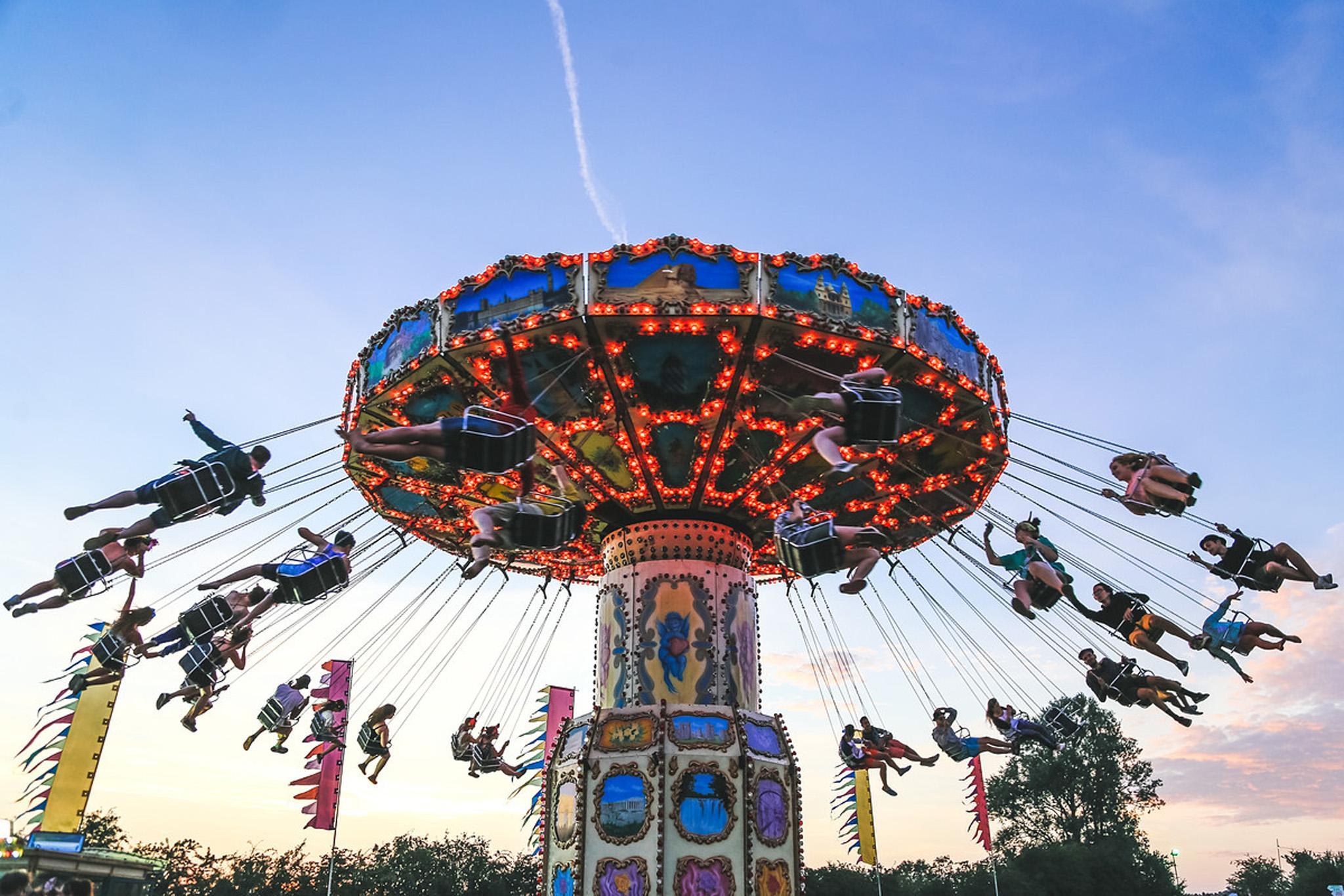 A festival-goer enjoys Secret Garden Party in Huntington, Cambridge