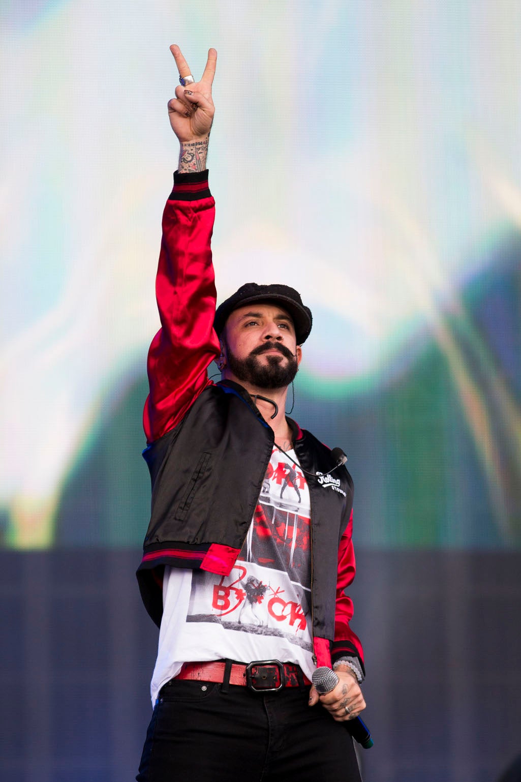 AJ McLean performing with his fellow Backstreet band members recently