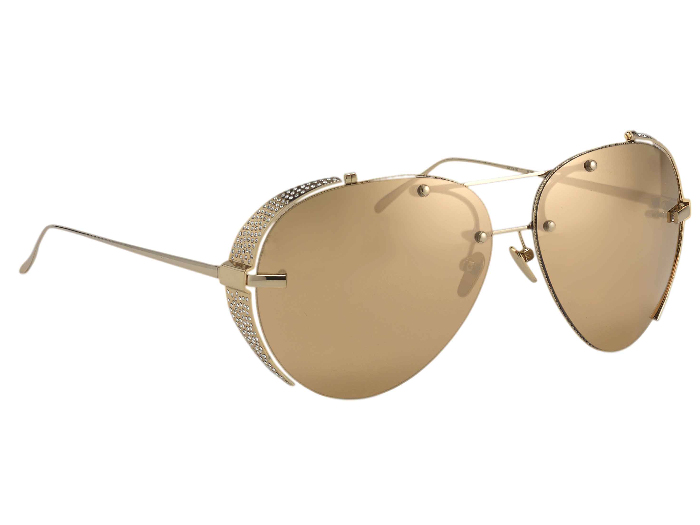 Linda Farrow gold and diamond sunglasses