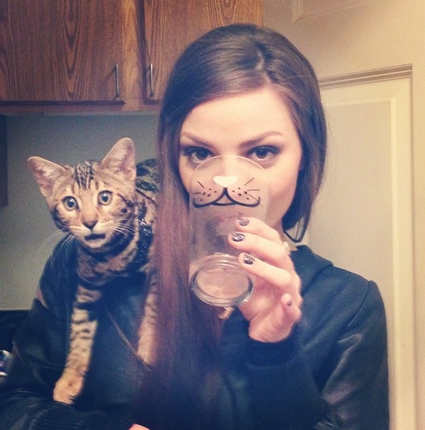 Posing for selfies with cats is ubiquitous on Instagram, Facebook etc (Picture: what_a_cat_astrophe)