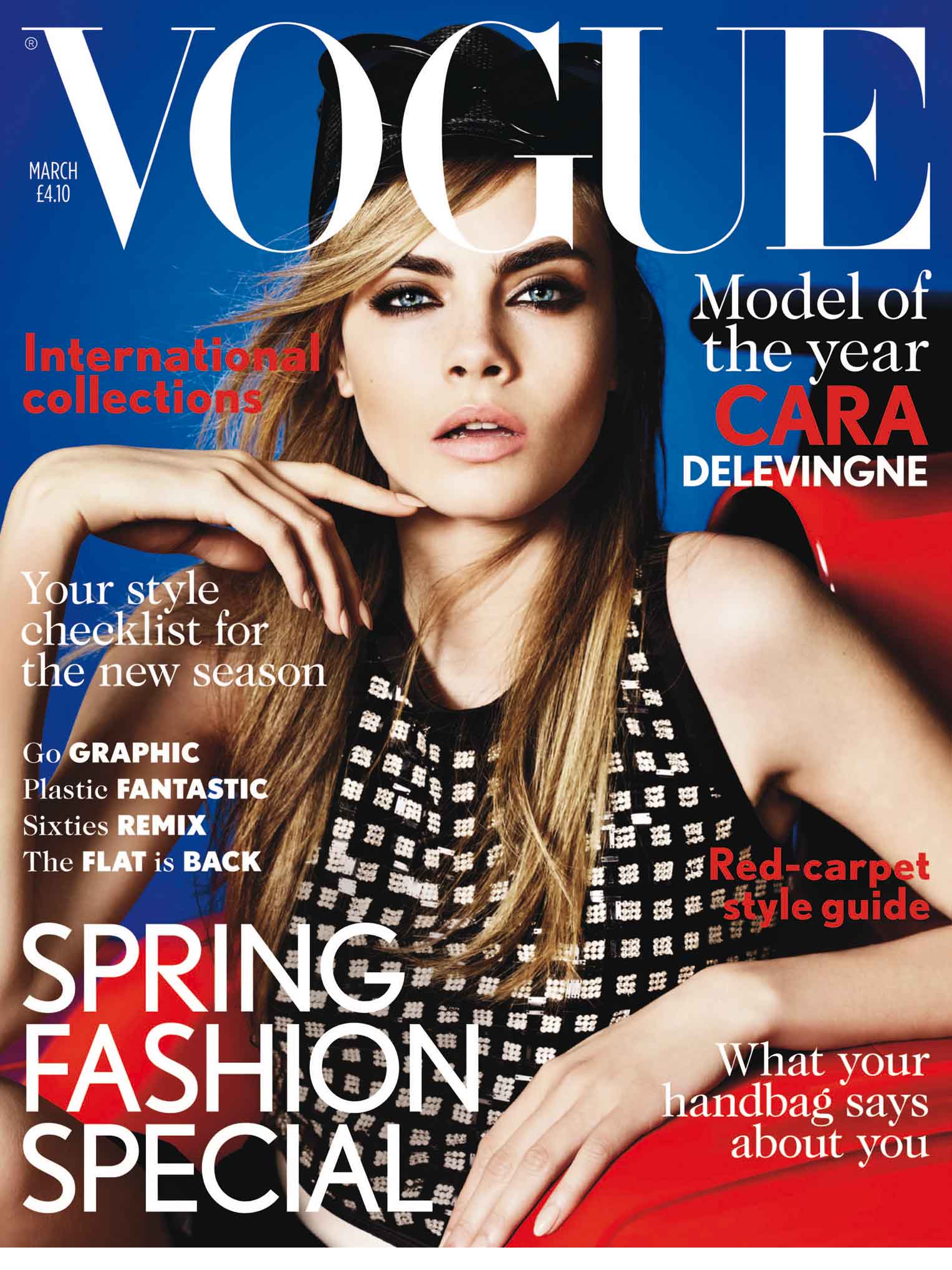 Cara Delevingne on the March 2013 cover of Vogue