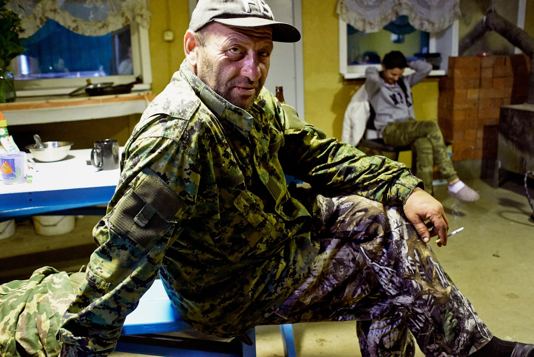 A Russian hunter at the Medved bear-hunting lodge in Siberia