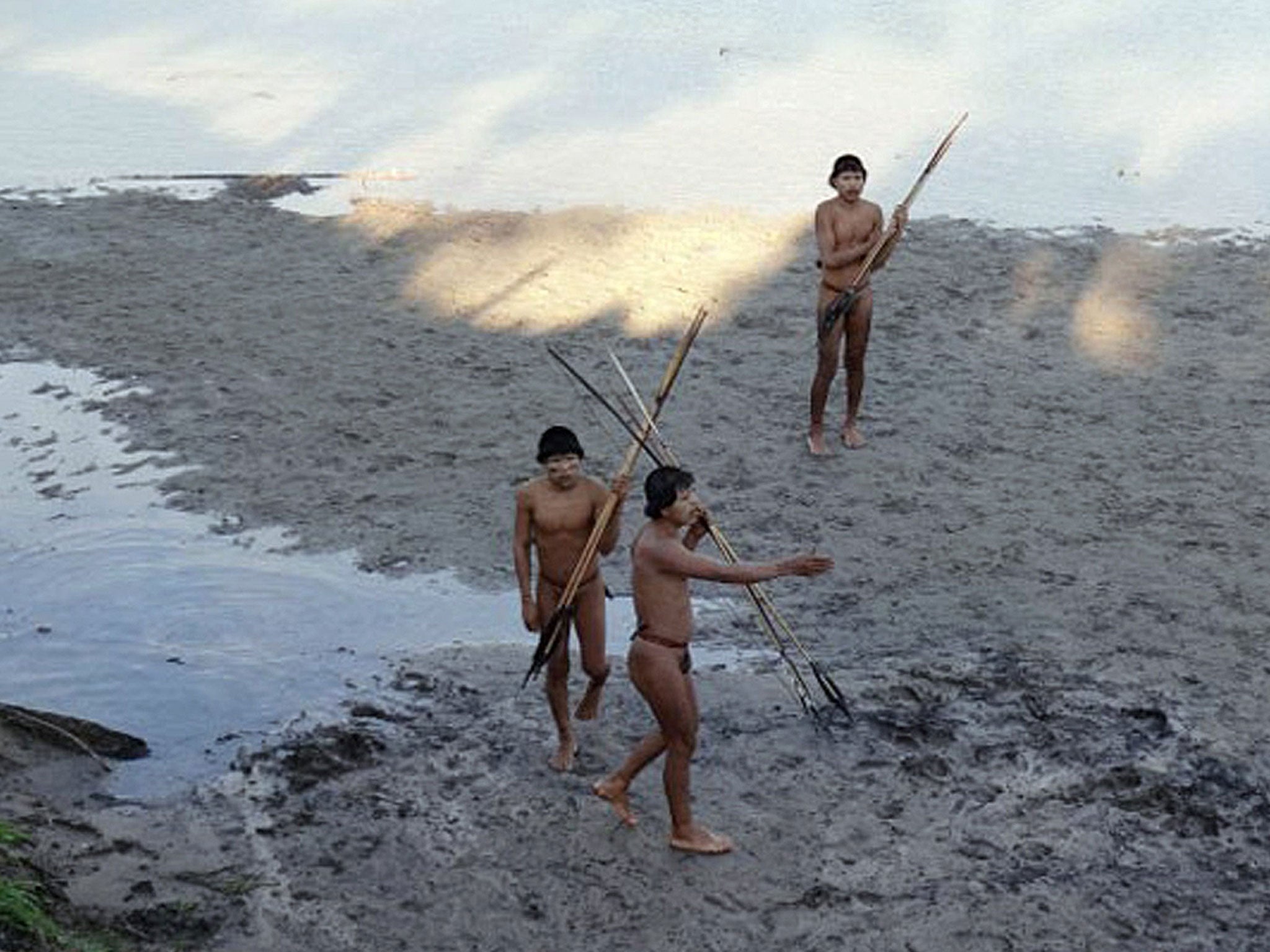 Members of an isolated Amazonian tribe