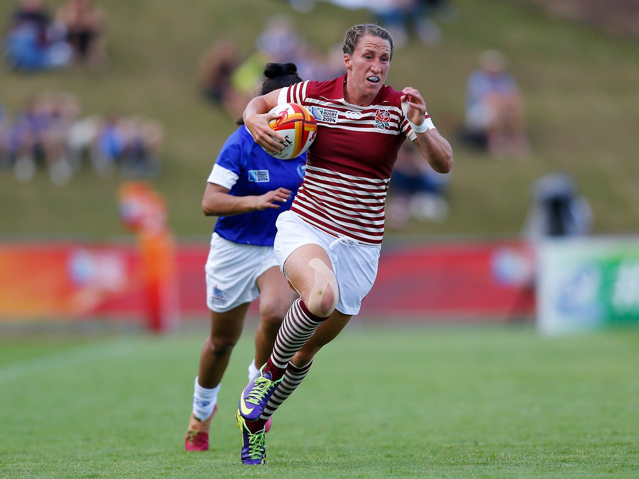 Kat Merchant showed some quick feet to score
England’s first two tries in the win over Samoa